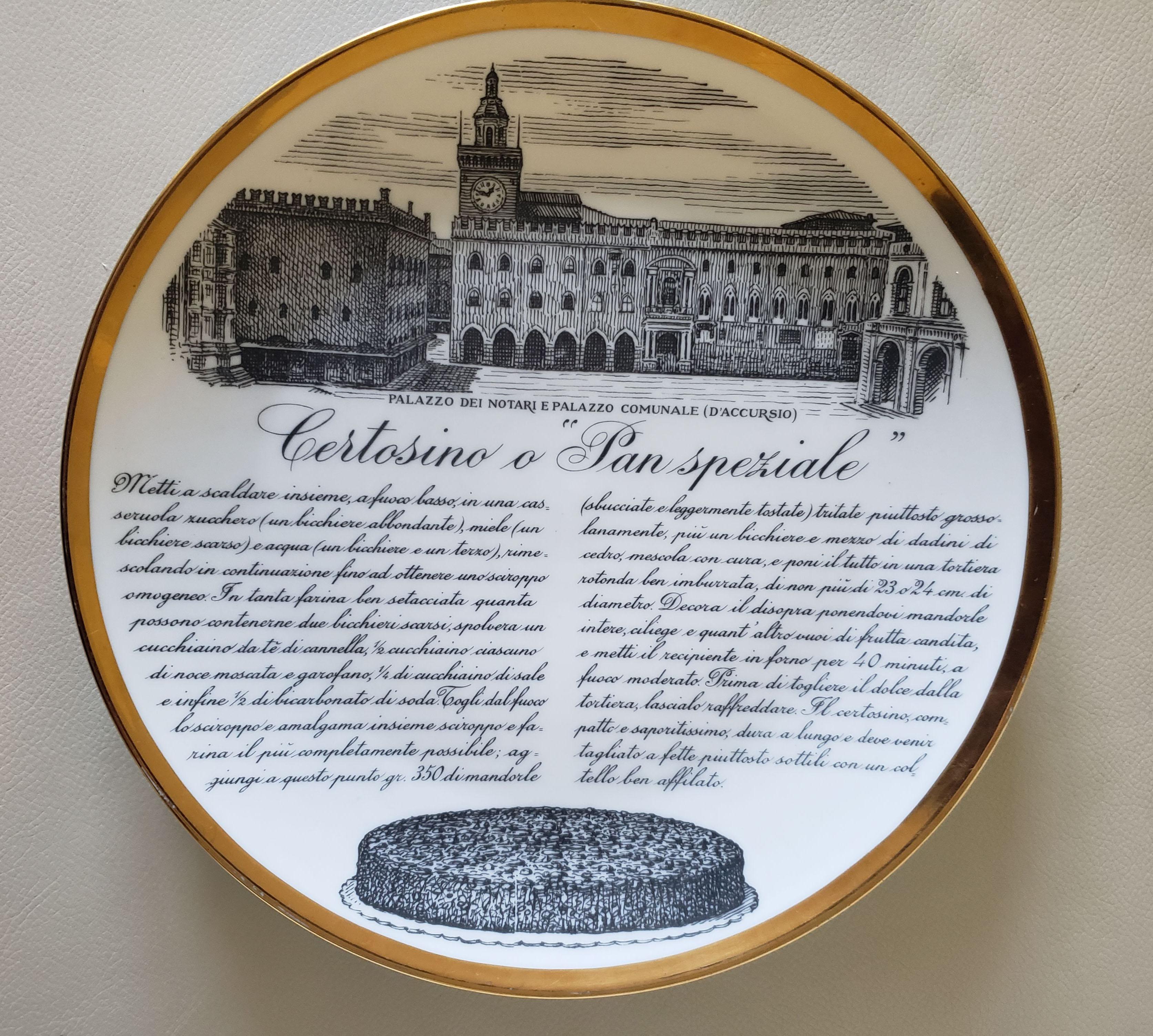 6 Piero Fornasetti Porcelain Plates with Recipes Specialita Bolognese 3