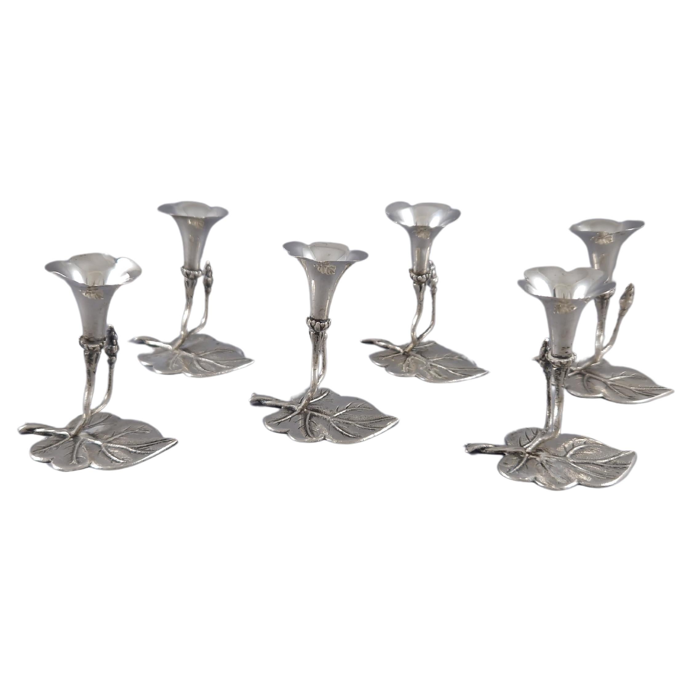 6 Place Card Holders / Bouquet Doors in Sterling Silver For Sale