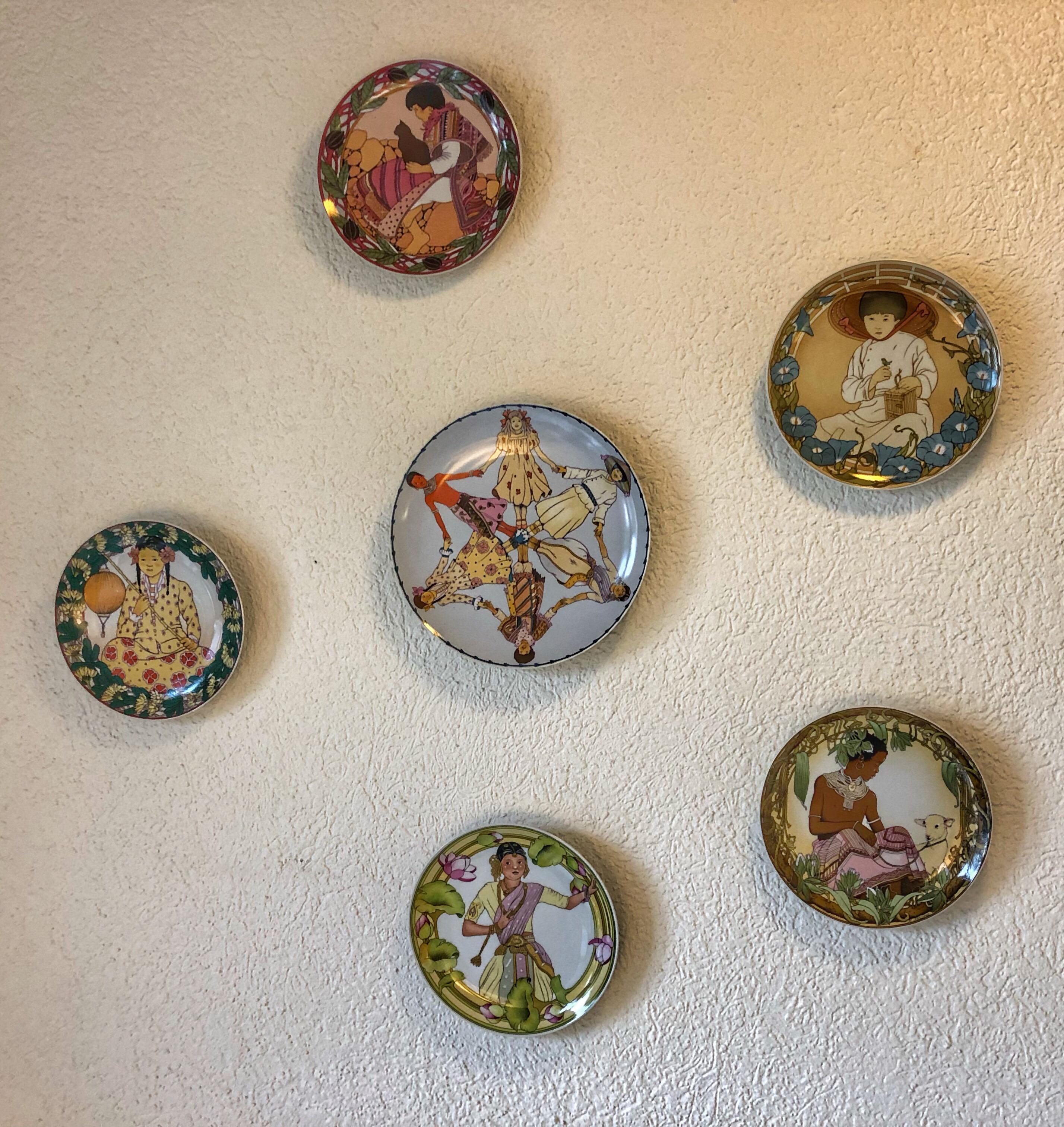 6 assiettes Children of the World Villeroy & Boch 1979 pour Unicef, Allemagne VENTE 4