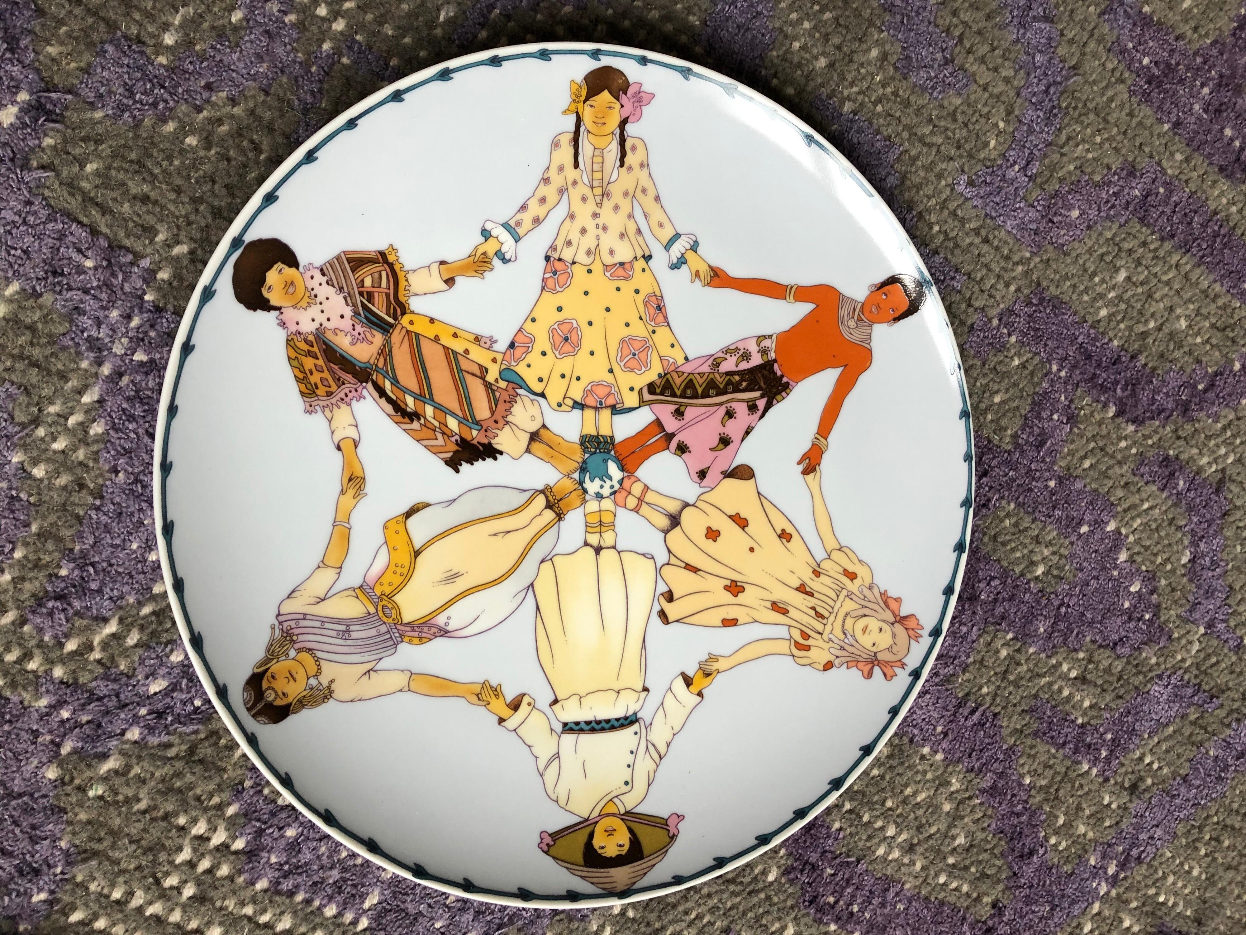 Contemporary 6 Plates “Children of the World” Villeroy & Boch 1979 for Unicef, Germany SALE 