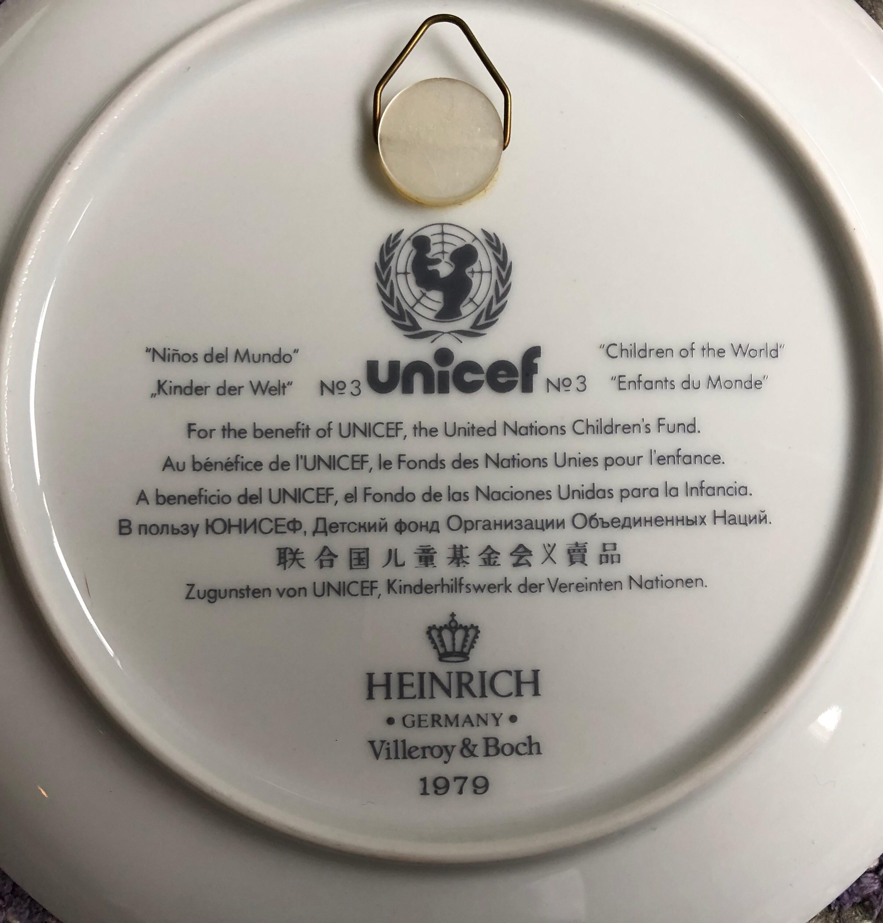 6 assiettes Children of the World Villeroy & Boch 1979 pour Unicef, Allemagne VENTE 2