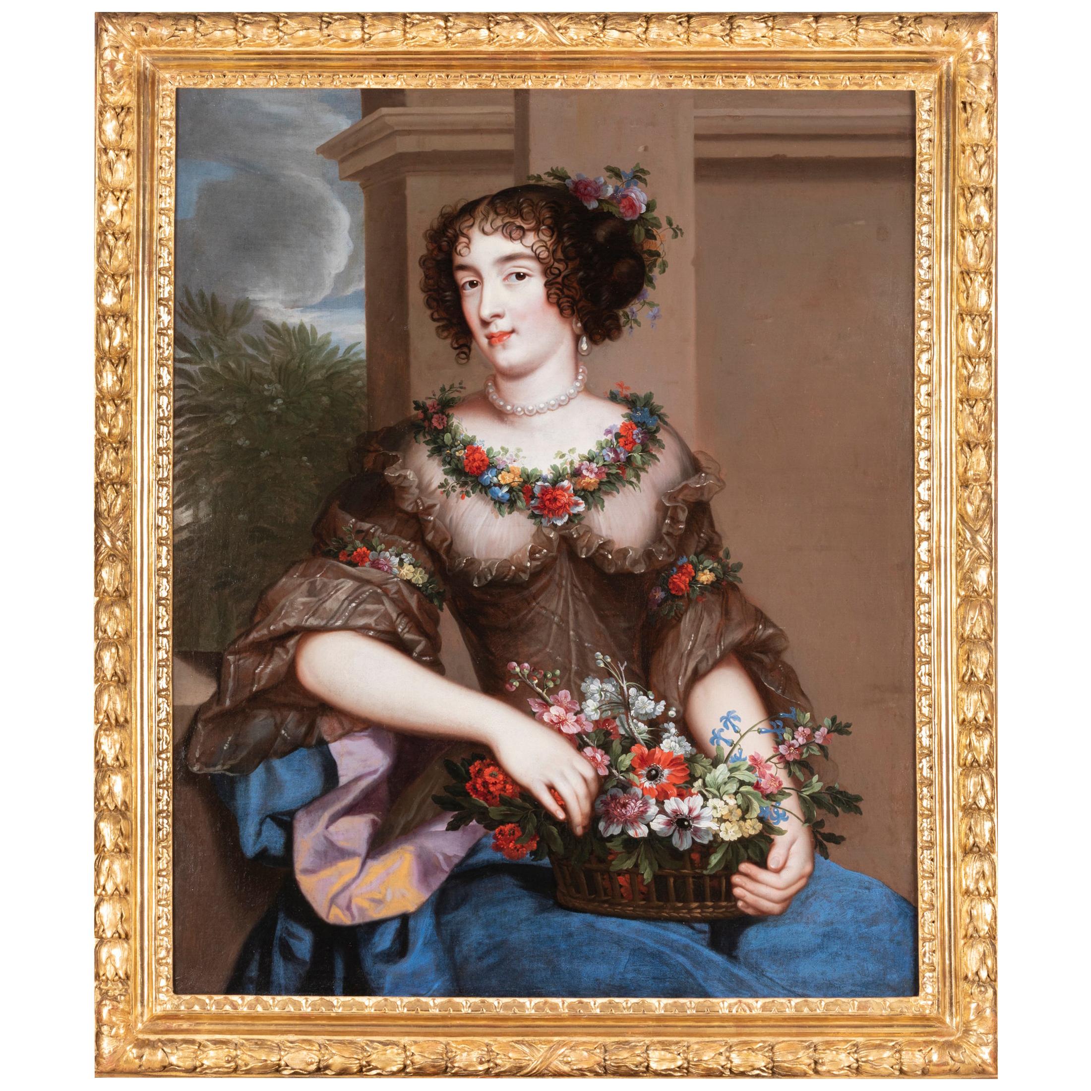 6, Portrait of an Elegant Woman Attributed to Pierre Mignard, circa 1670 For Sale