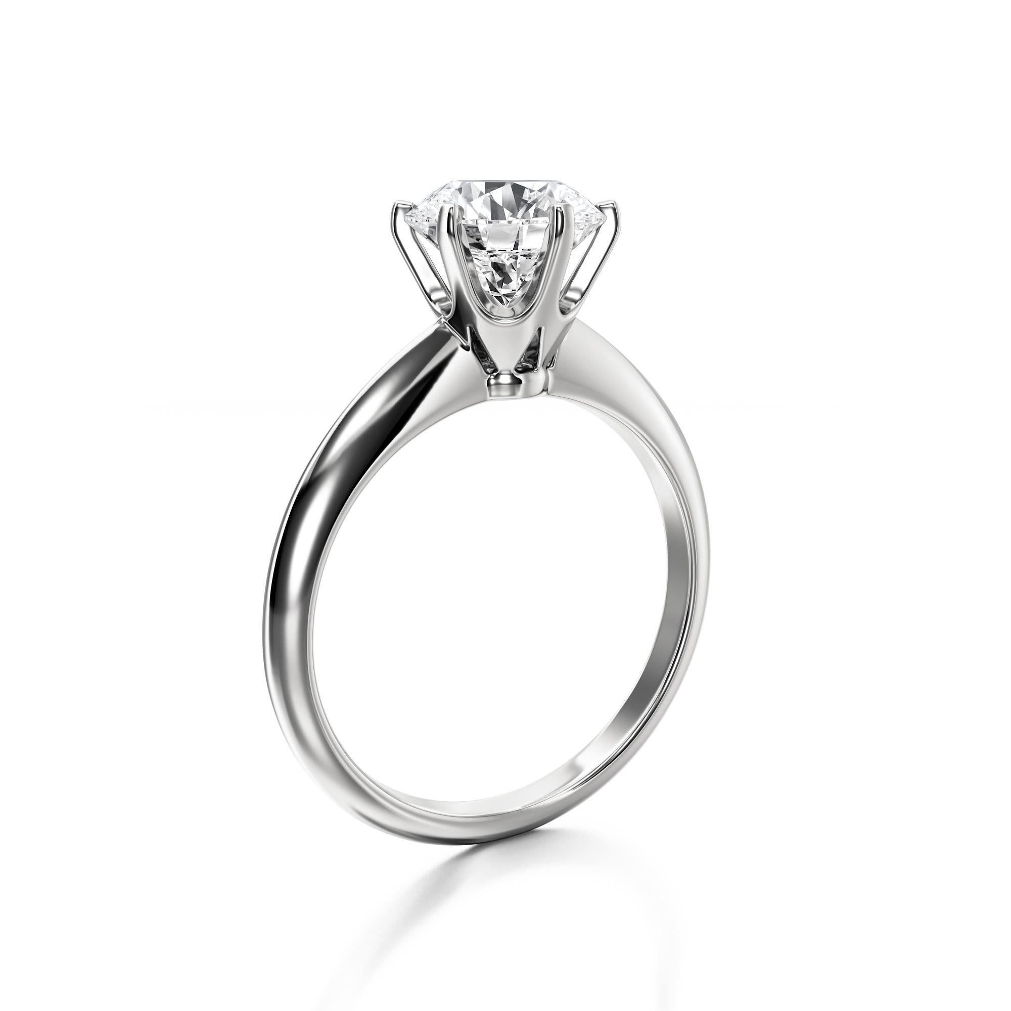 6 Prong Diamond Solitaire Engagement Ring 2