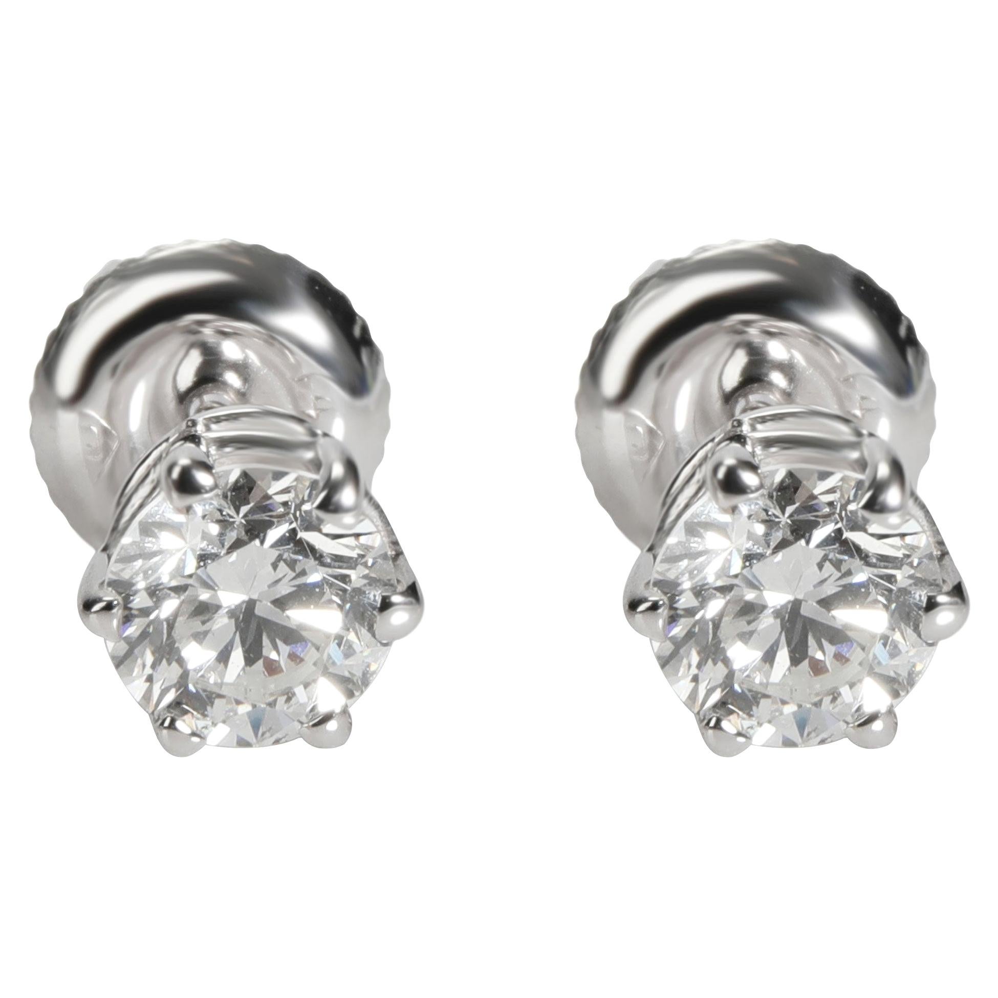 6 Prong Diamond Stud Earring in 14k White Gold G SI2 1.00 CTW