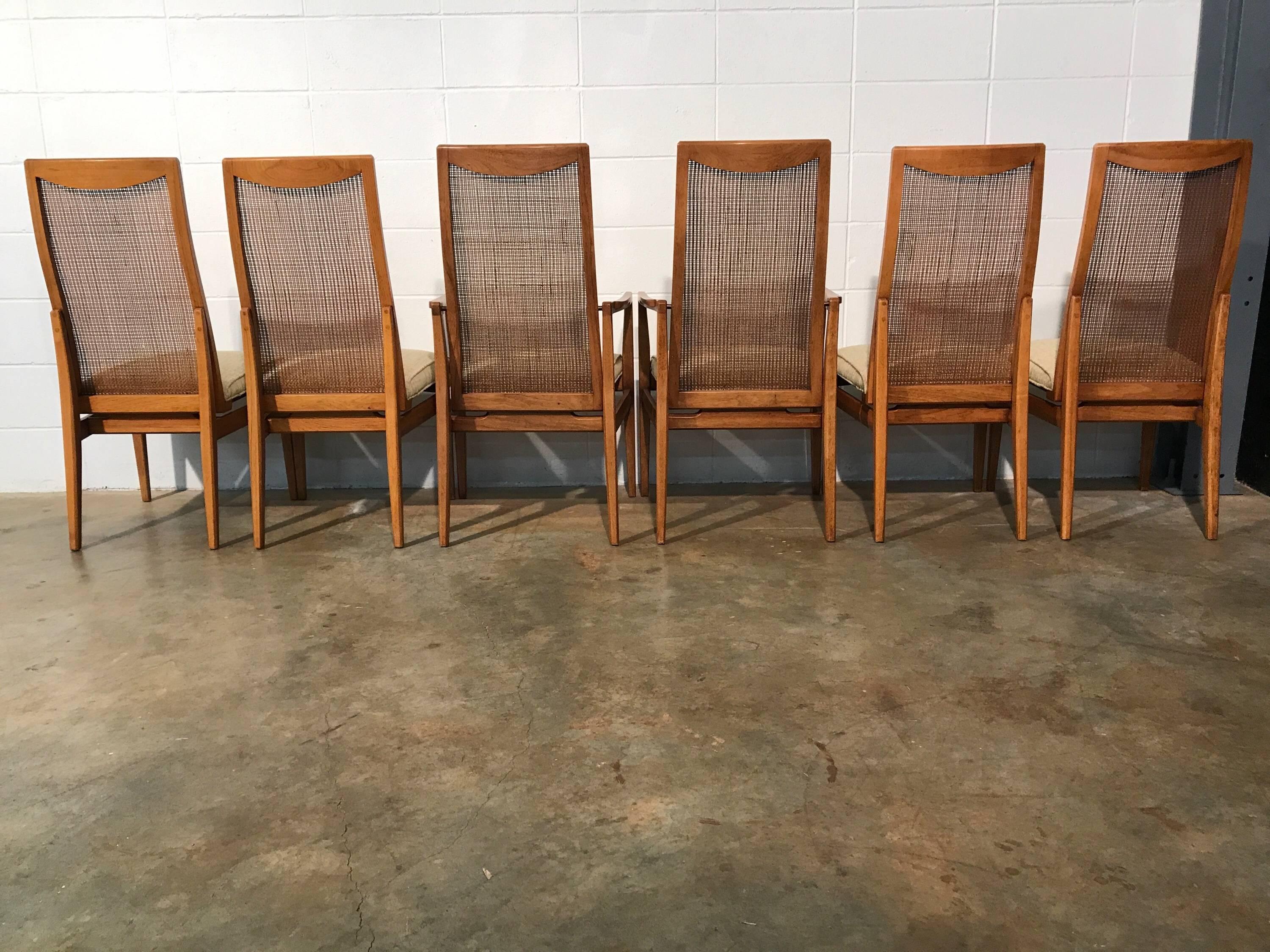 Six Quality Mid-Century Modern Dining Chairs by Heritage Furniture In Good Condition In Marietta, GA