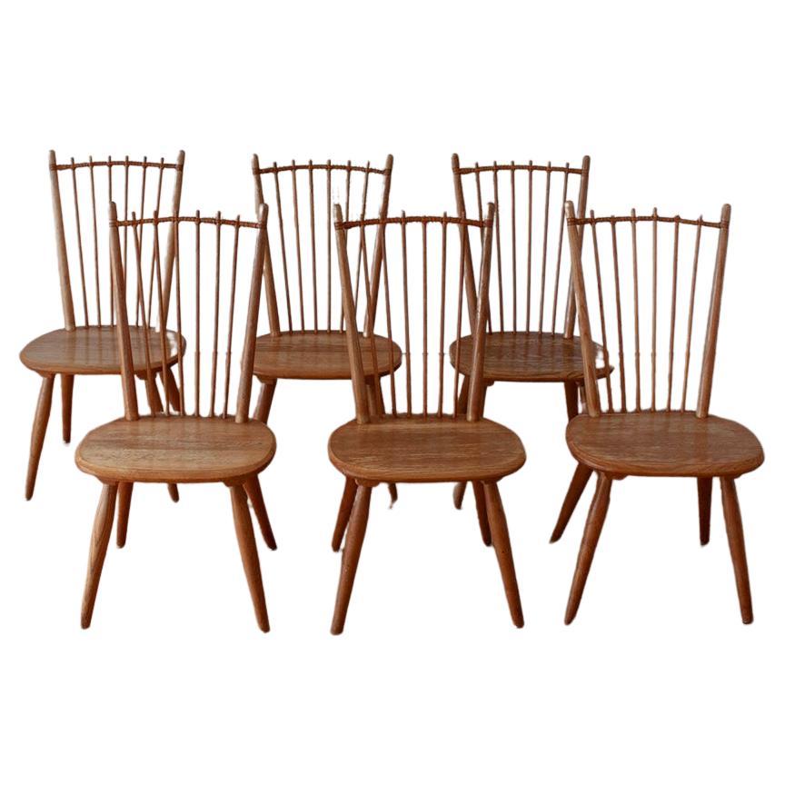 6 Rare Albert Haberer Dining Chairs from 1950 For Sale