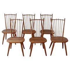 Retro 6 Rare Albert Haberer Dining Chairs from 1950