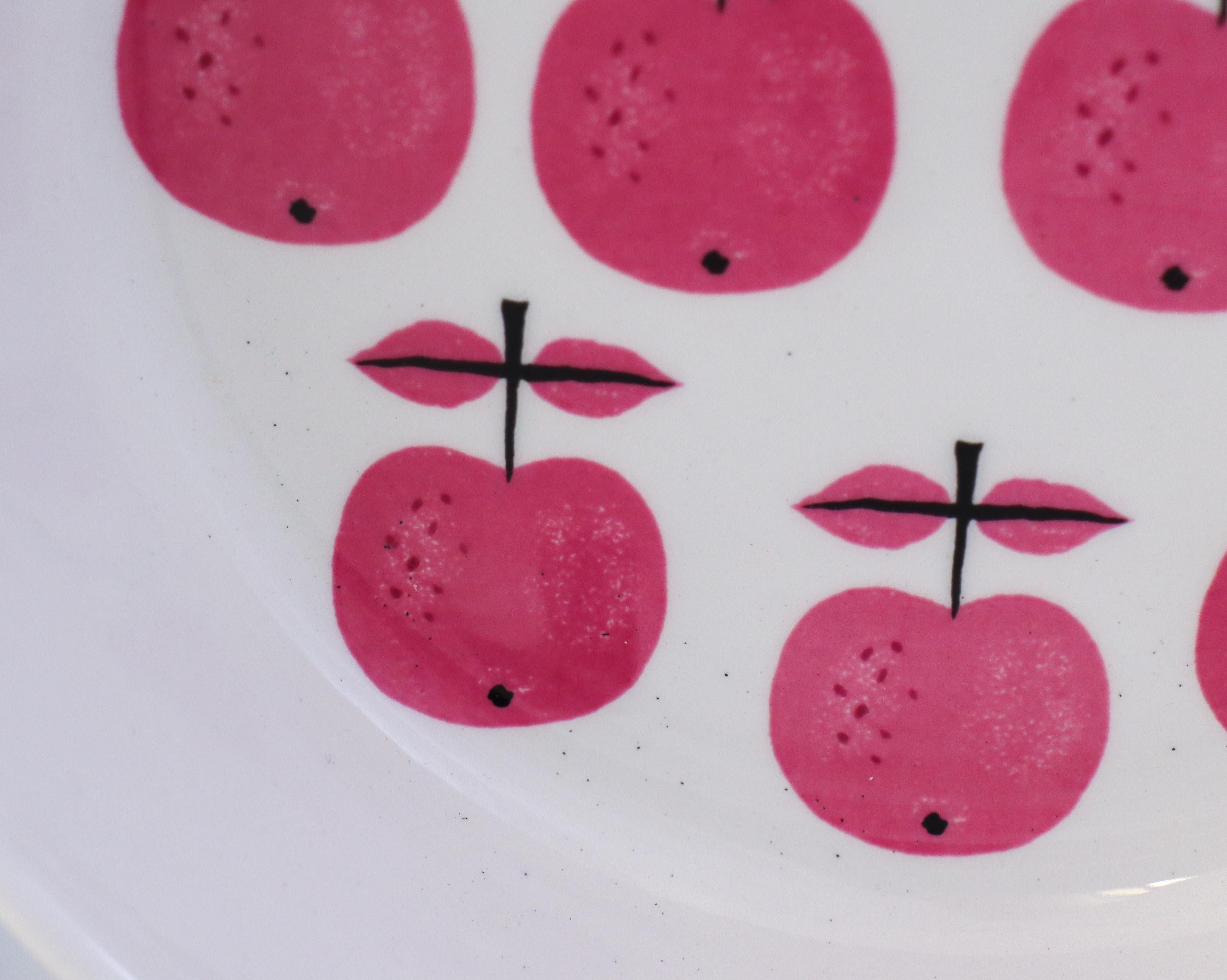 6 Raros cuencos de desayuno - Pall - Stig Lindberg - Gustavsberg 1963 - Manzanas rosas en venta 2