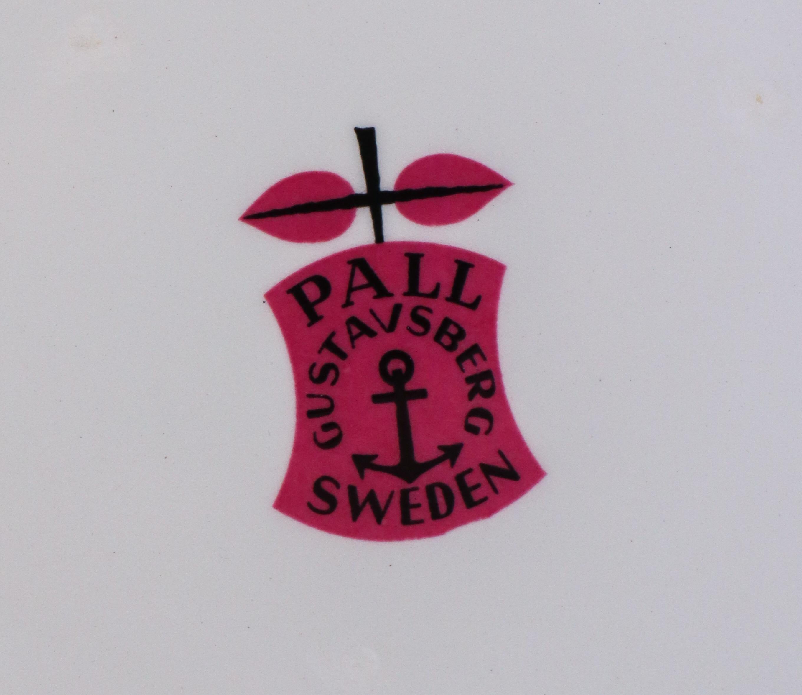 6 Raros cuencos de desayuno - Pall - Stig Lindberg - Gustavsberg 1963 - Manzanas rosas Porcelana en venta