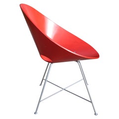 6 chaises de salle à manger rouges Thonet S664 d'Eddie Harlis, 1954