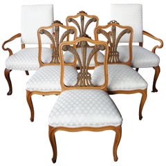 6 Chaises de salle à manger Robert Irwin Furniture Co. Style Louis XVI Florentine Rococo