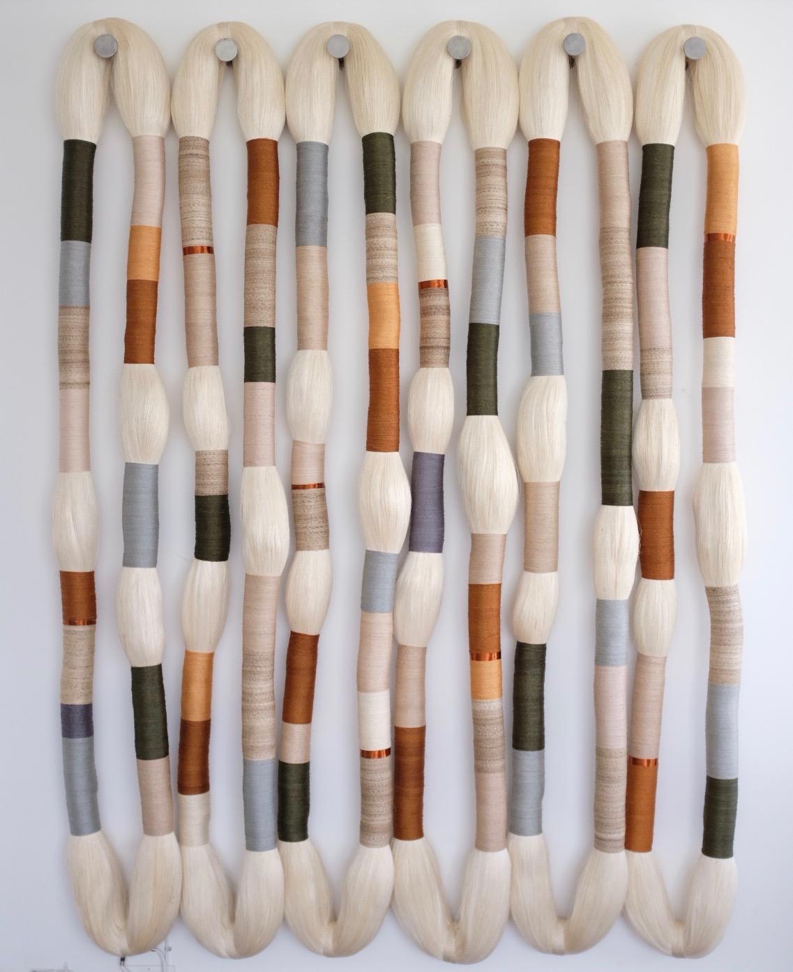 6 Ropes by Alejandra Artizabal
Dimensions: 156 cm x 200 cm
Materials: Fique - Furcraea andina .The plant is transformed manually into textiles and ropes and used
in various applications in agriculture, handicrafts and other products.

We are