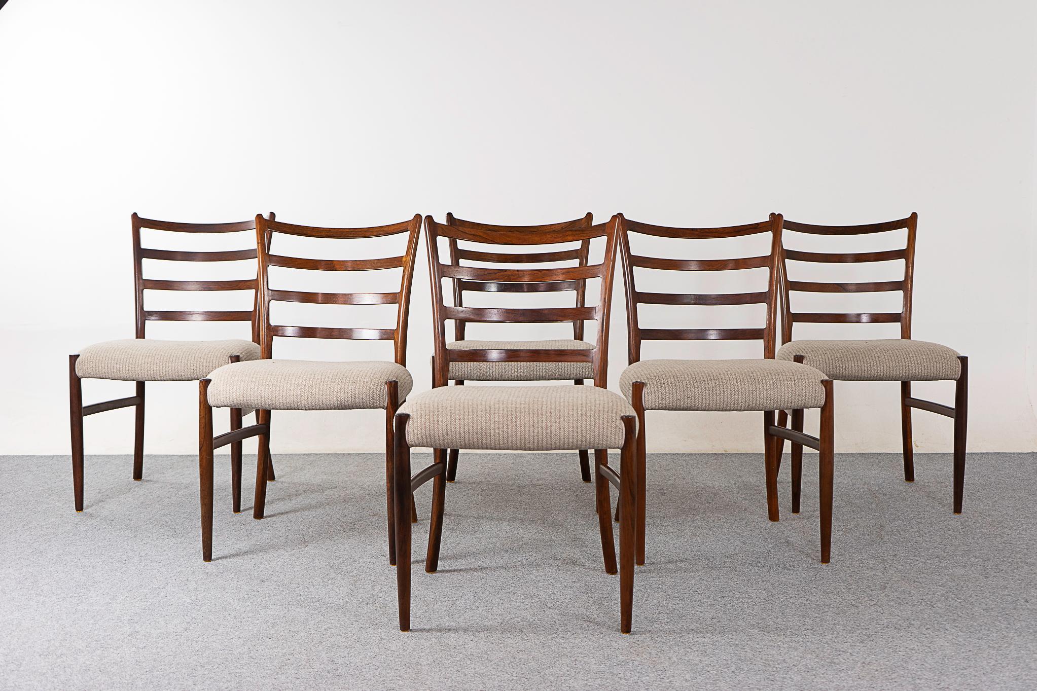 6 Rosewood Danish Mid-Century Dining Chairs For Sale 5