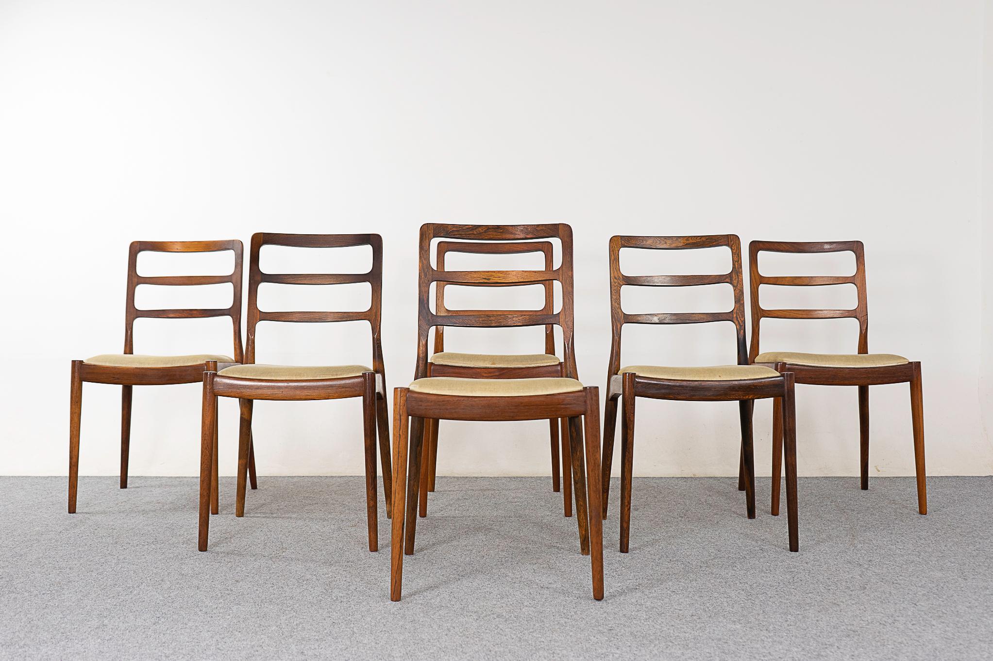 6 Rosewood Danish Mid-Century Dining Chairs  5