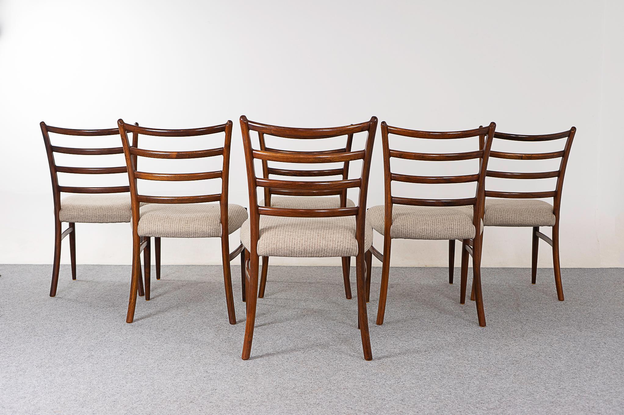6 Rosewood Danish Mid-Century Dining Chairs For Sale 6
