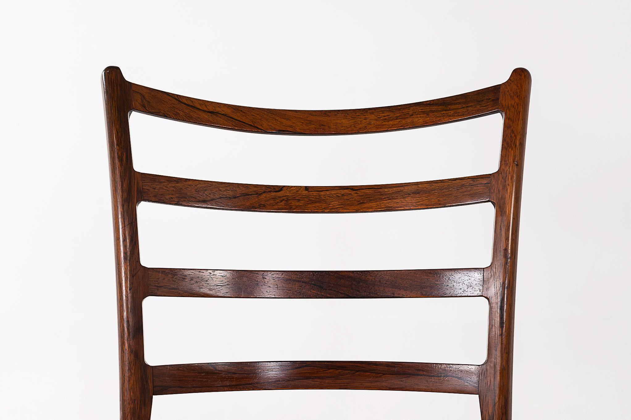 Scandinavian Modern 6 Rosewood Danish Mid-Century Dining Chairs For Sale