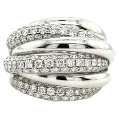 6 Row Diamond Turban Ring, Set In 18ct White Gold With 1.85ct Natural Diamonds
