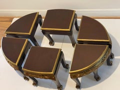 6 chinesische Chinoiserie-Hocker im S-Stil mit Schnitzereien