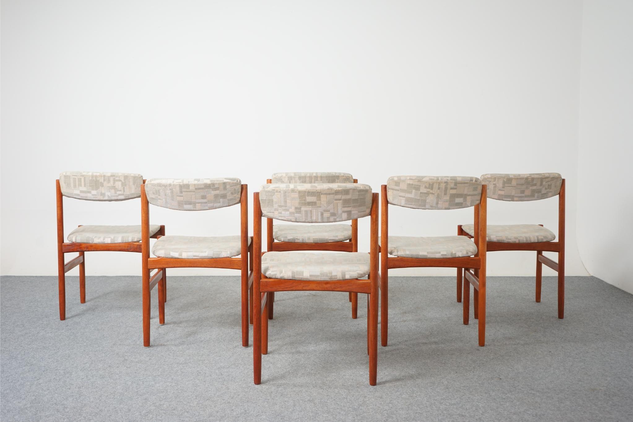 6 Scandinavian Danish Mid-Century Modern Teak Dining Chairs 5
