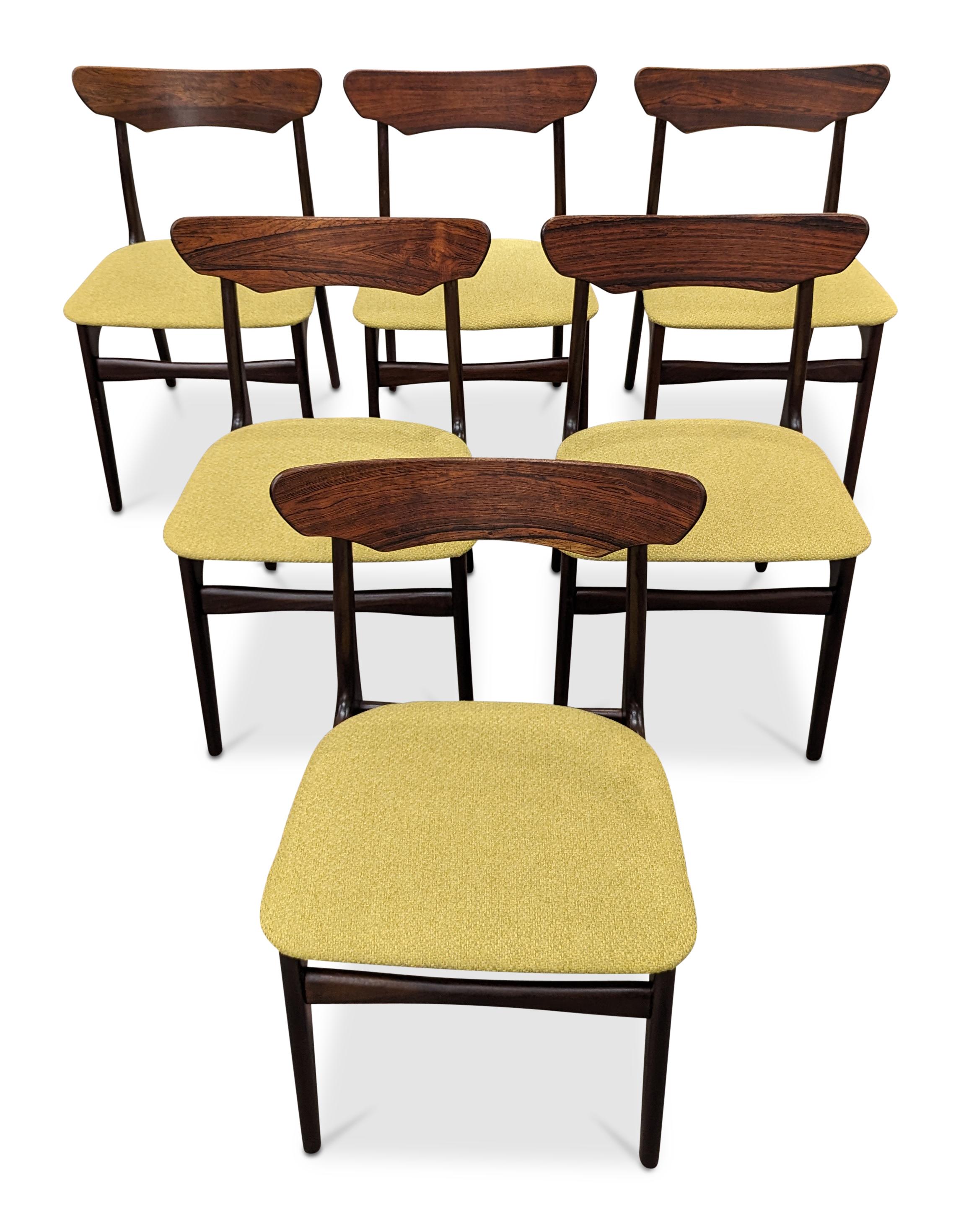 6 Schoning Elegaard Rosewood Dining Chairs - 0224121 Vintage Danish Mid Century 5