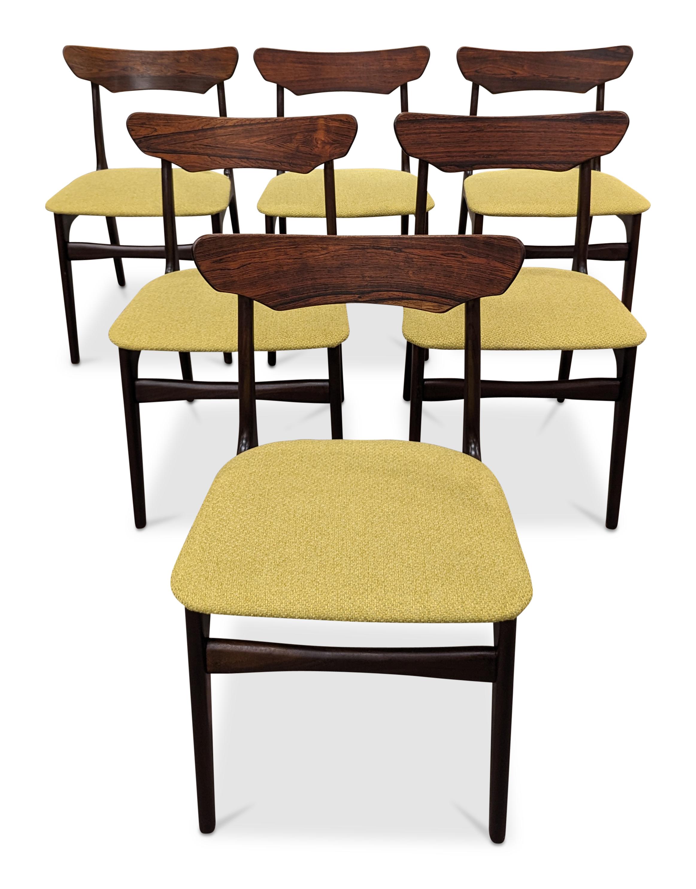 6 Schoning Elegaard Rosewood Dining Chairs - 0224121 Vintage Danish Mid Century 6