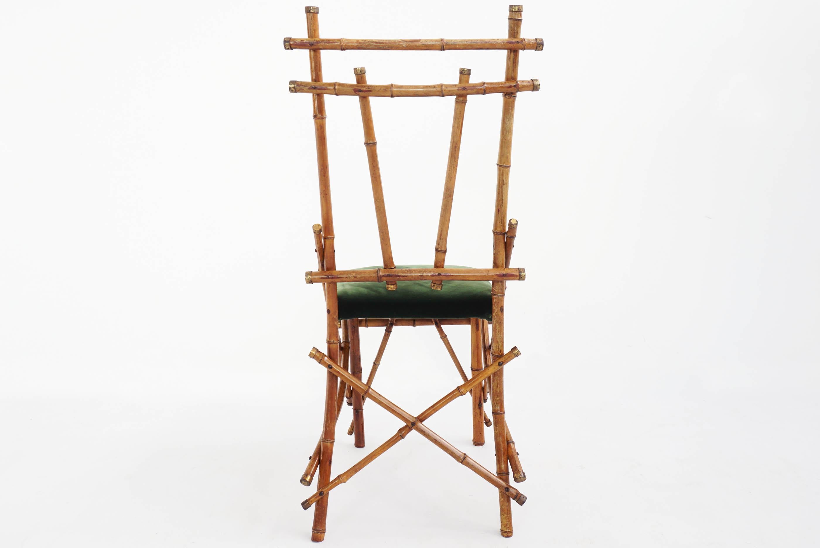 6 Sculptural Bamboo Chairs, Italy, 1960 In Good Condition In Morbio Inferiore, CH