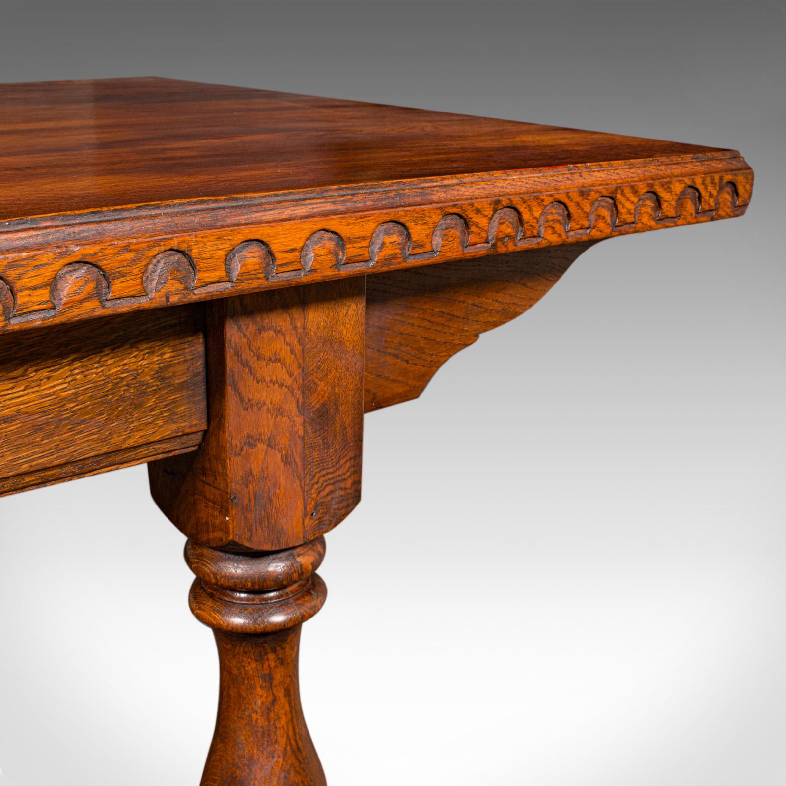 6 Seat Antique Dining Table, English, Oak, Country Kitchen, Refectory, Edwardian For Sale 6