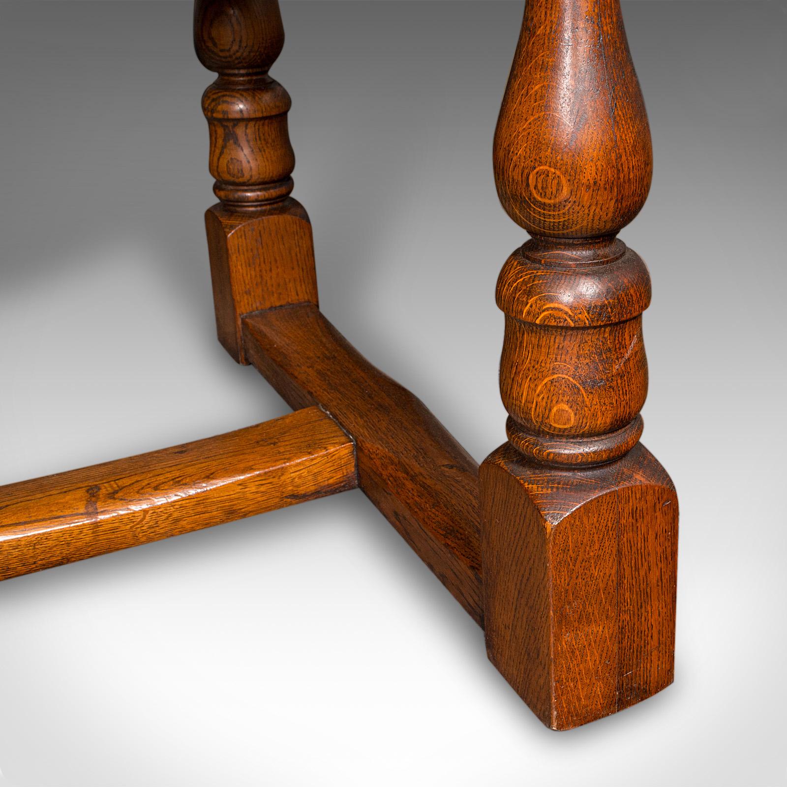 6 Seat Antique Dining Table, English, Oak, Country Kitchen, Refectory, Edwardian For Sale 7