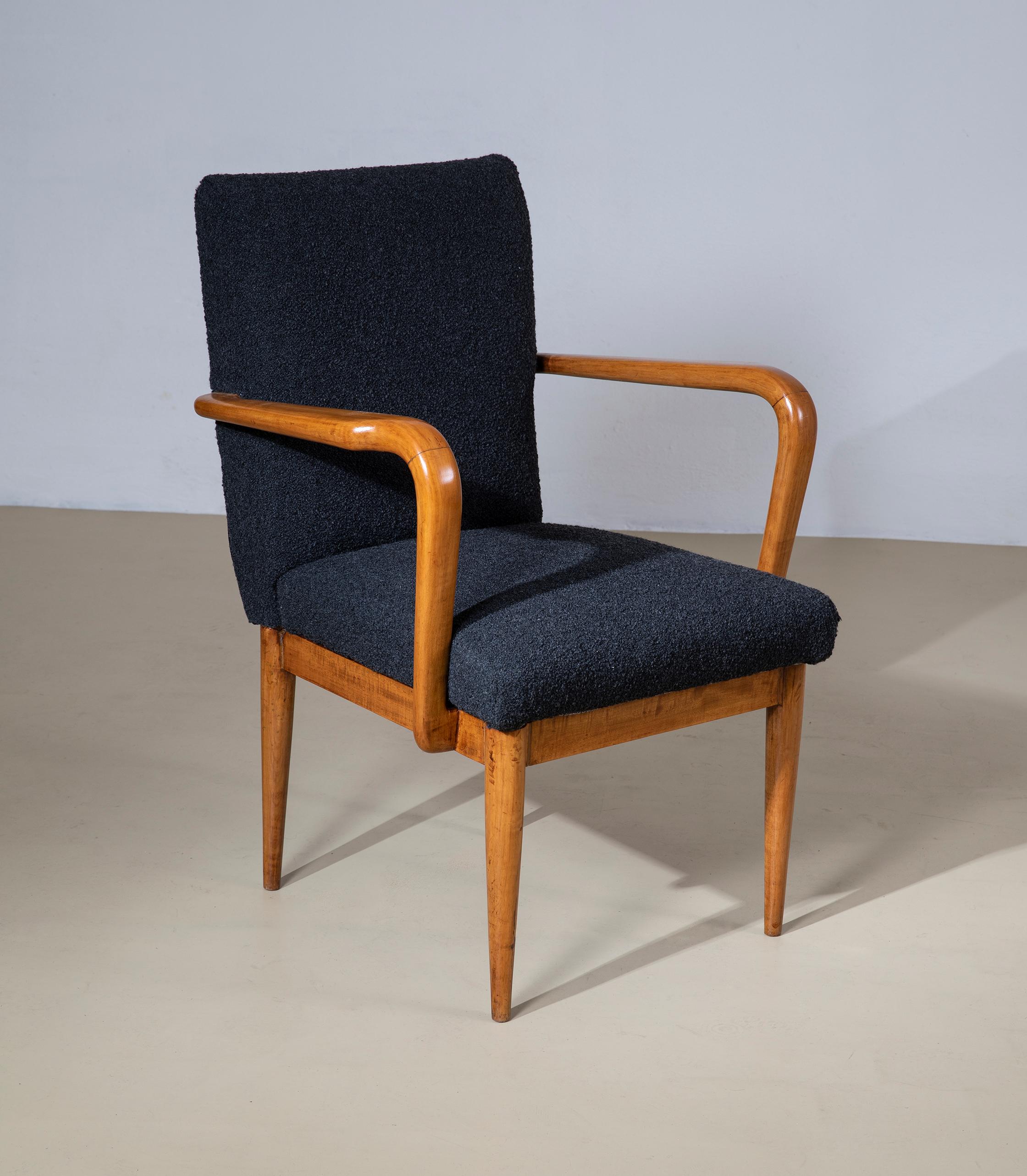 Bois 6 chaises, fabrication italienne, années 1950 en vente