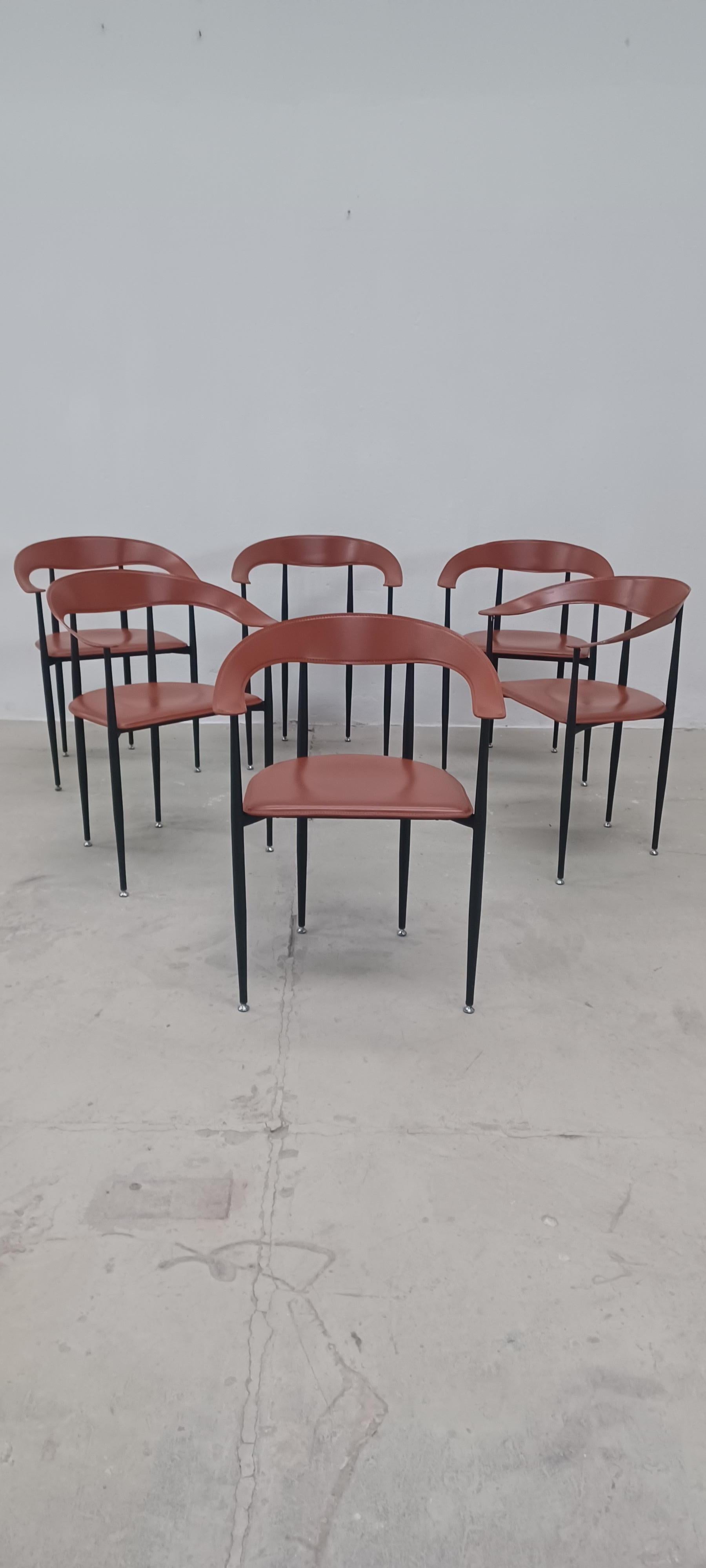 6 sedie P40 Giancarlo Vegni produzione anni 80 Arper in vendita 3