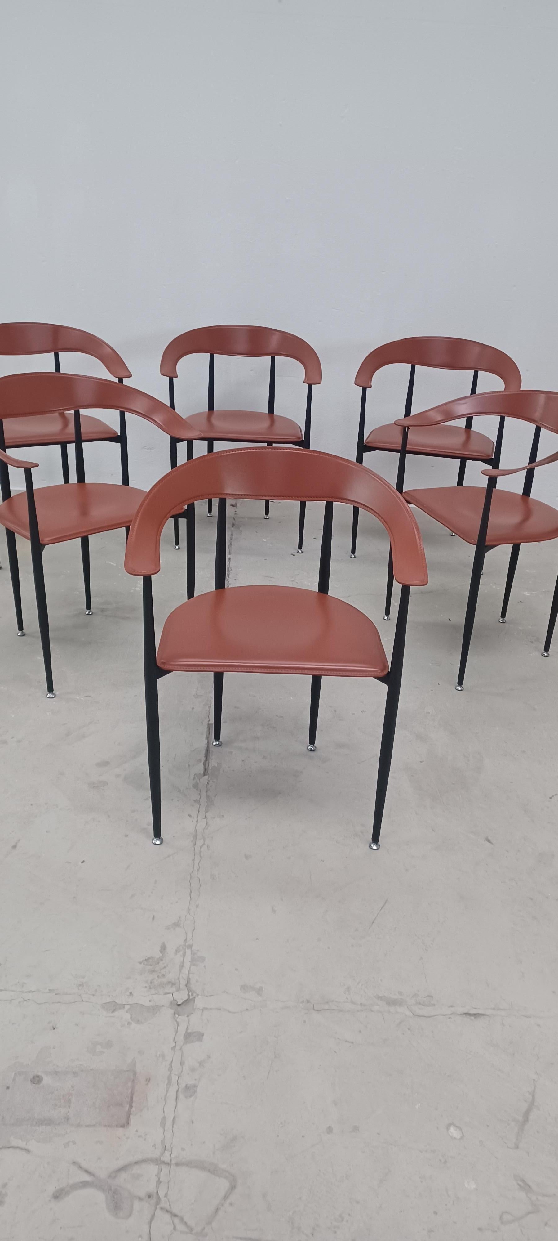 6 sedie P40 Giancarlo Vegni produzione anni 80 Arper in vendita 2