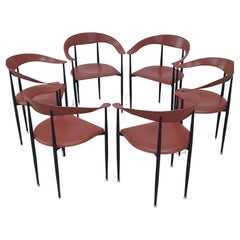 6 sedie P40 Giancarlo Vegni produzione anni 80 Arper
