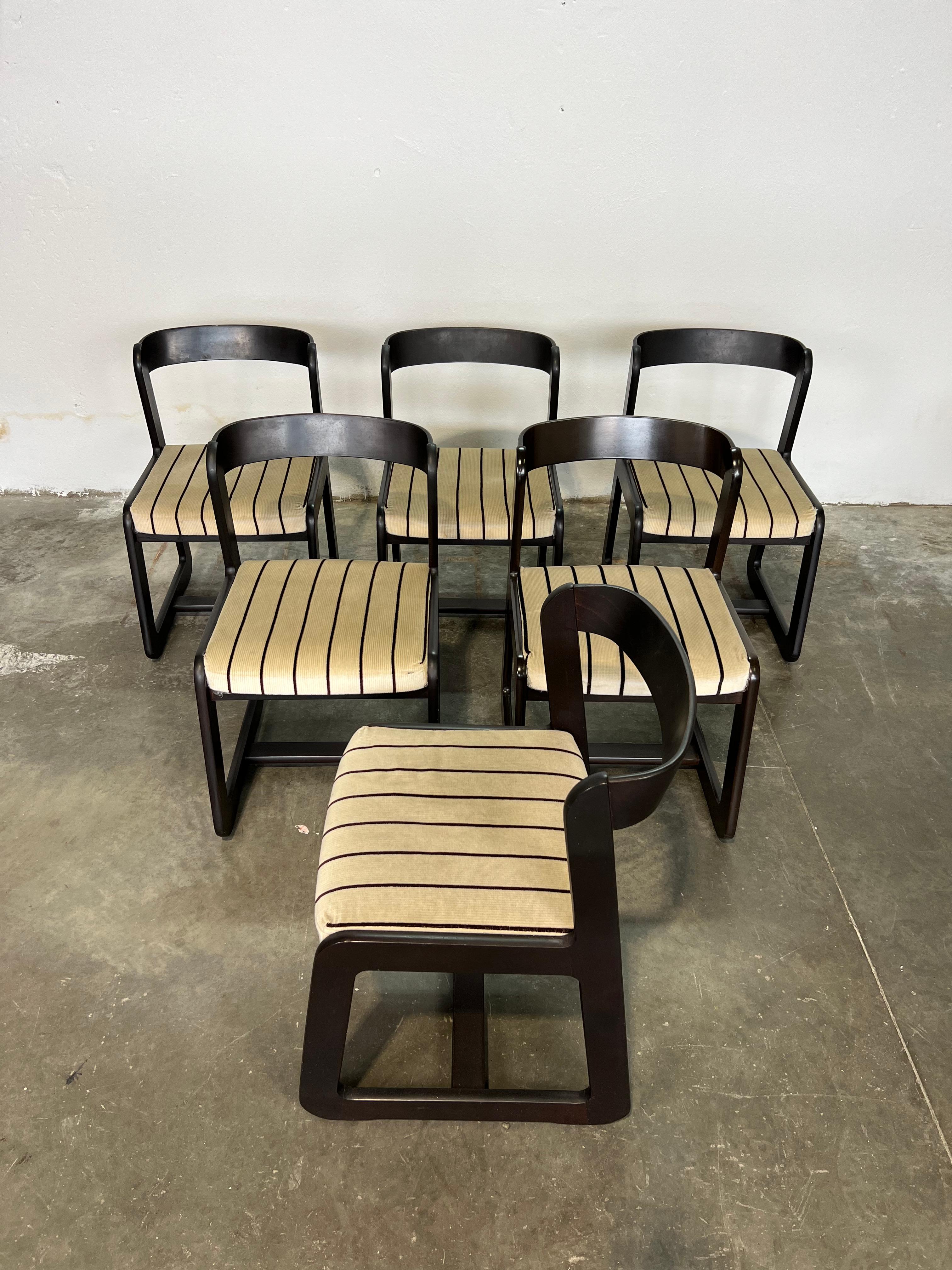 Mid-Century Modern 6 sedie Willy Rizzo per Mario Sabot For Sale