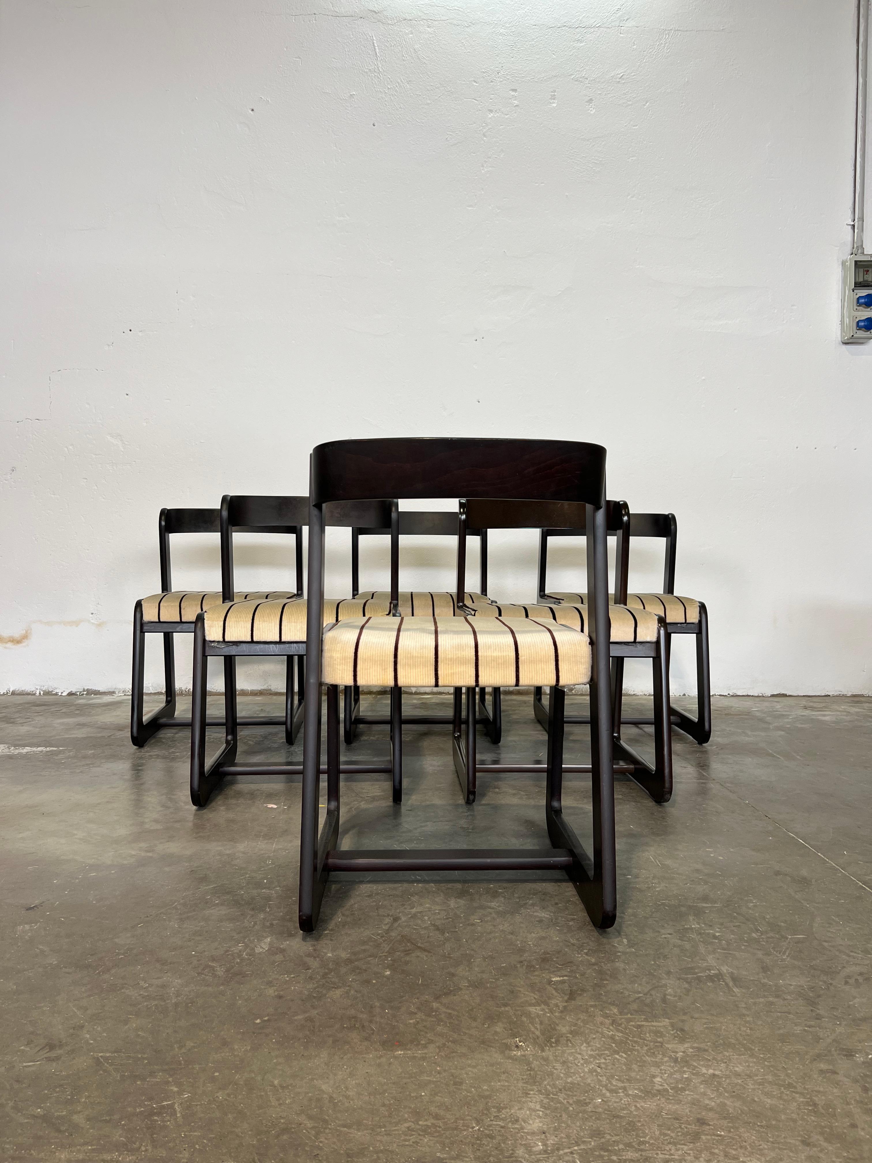 Late 20th Century 6 sedie Willy Rizzo per Mario Sabot For Sale