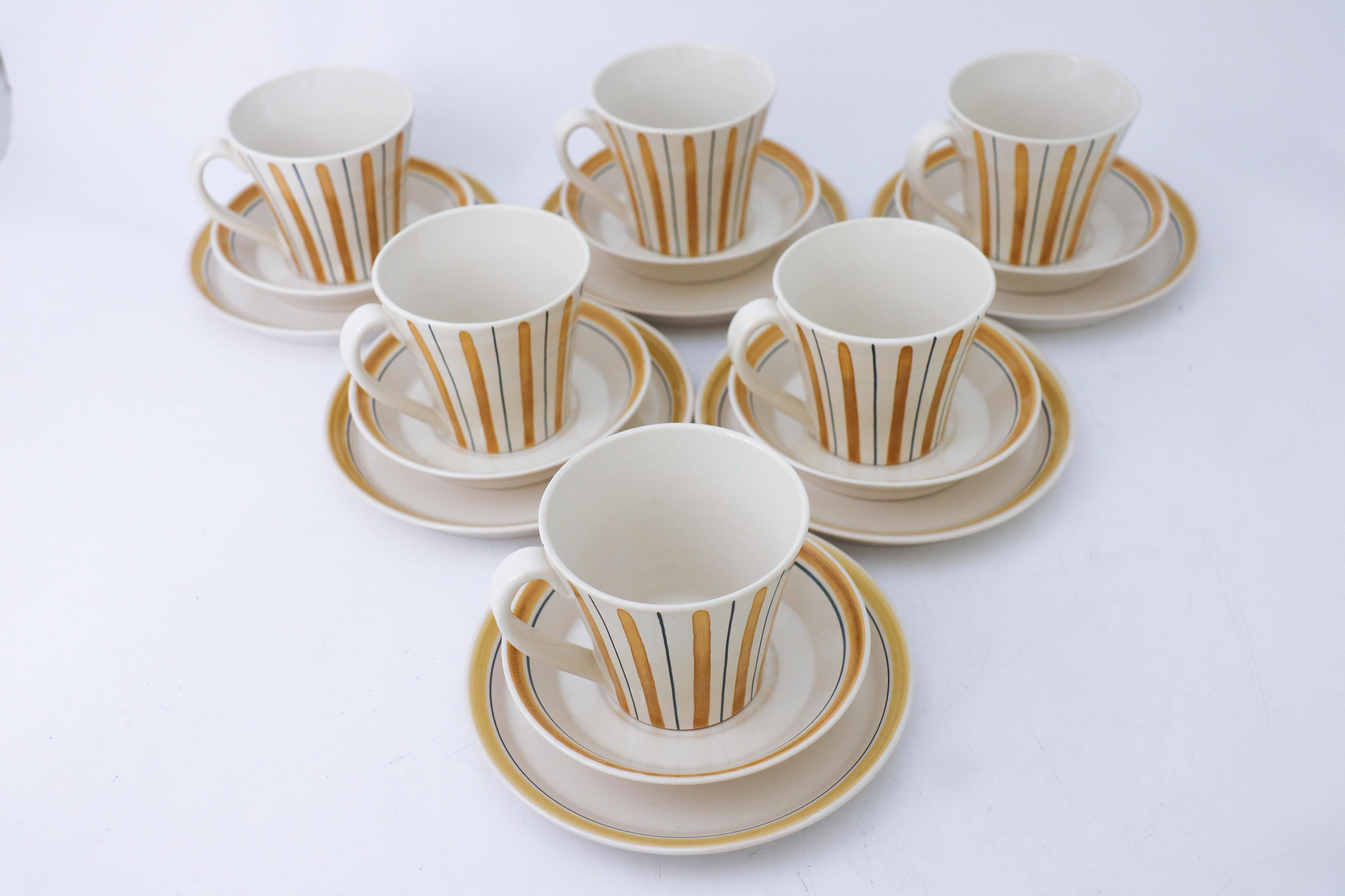 6 Sets of Tea Cups with Saucers & Plates, 