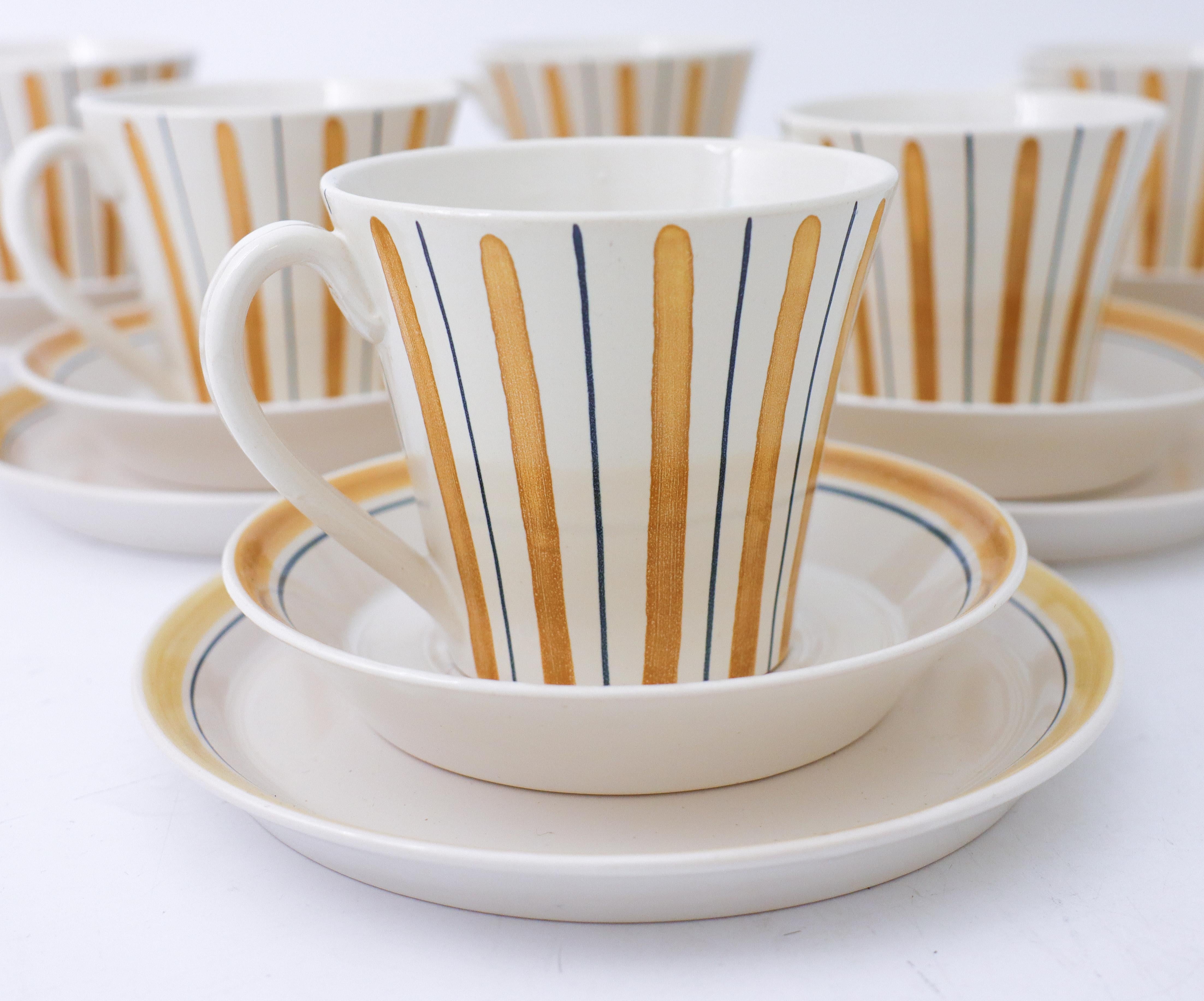 20th Century 6 Sets of Tea Cups with Saucers & Plates, 