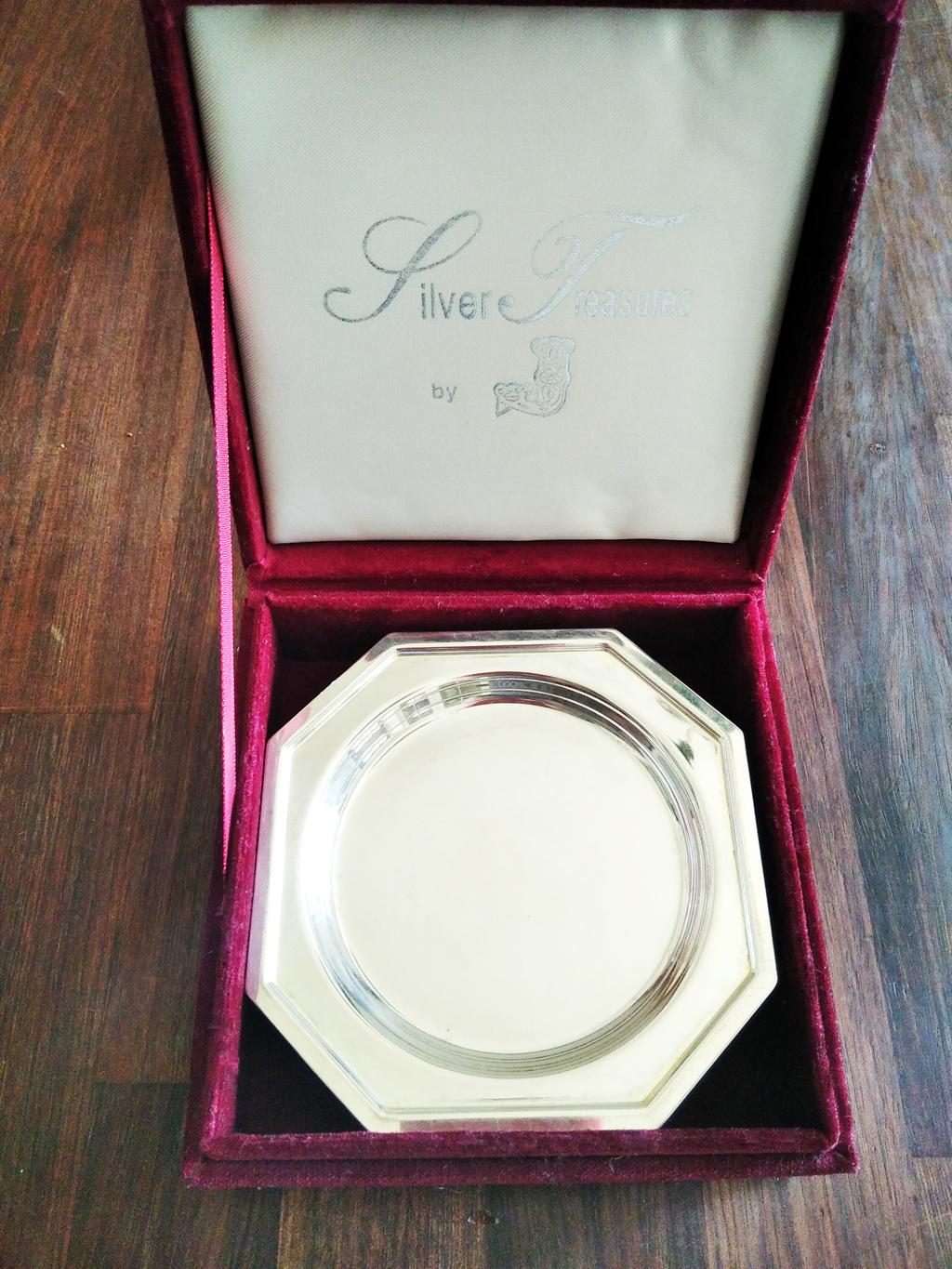 20th Century 6 Silver Coasters With Velvet Case, Midcentury For Sale