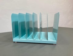 6 Slot Desktop File Holder - Refinished in Aqua