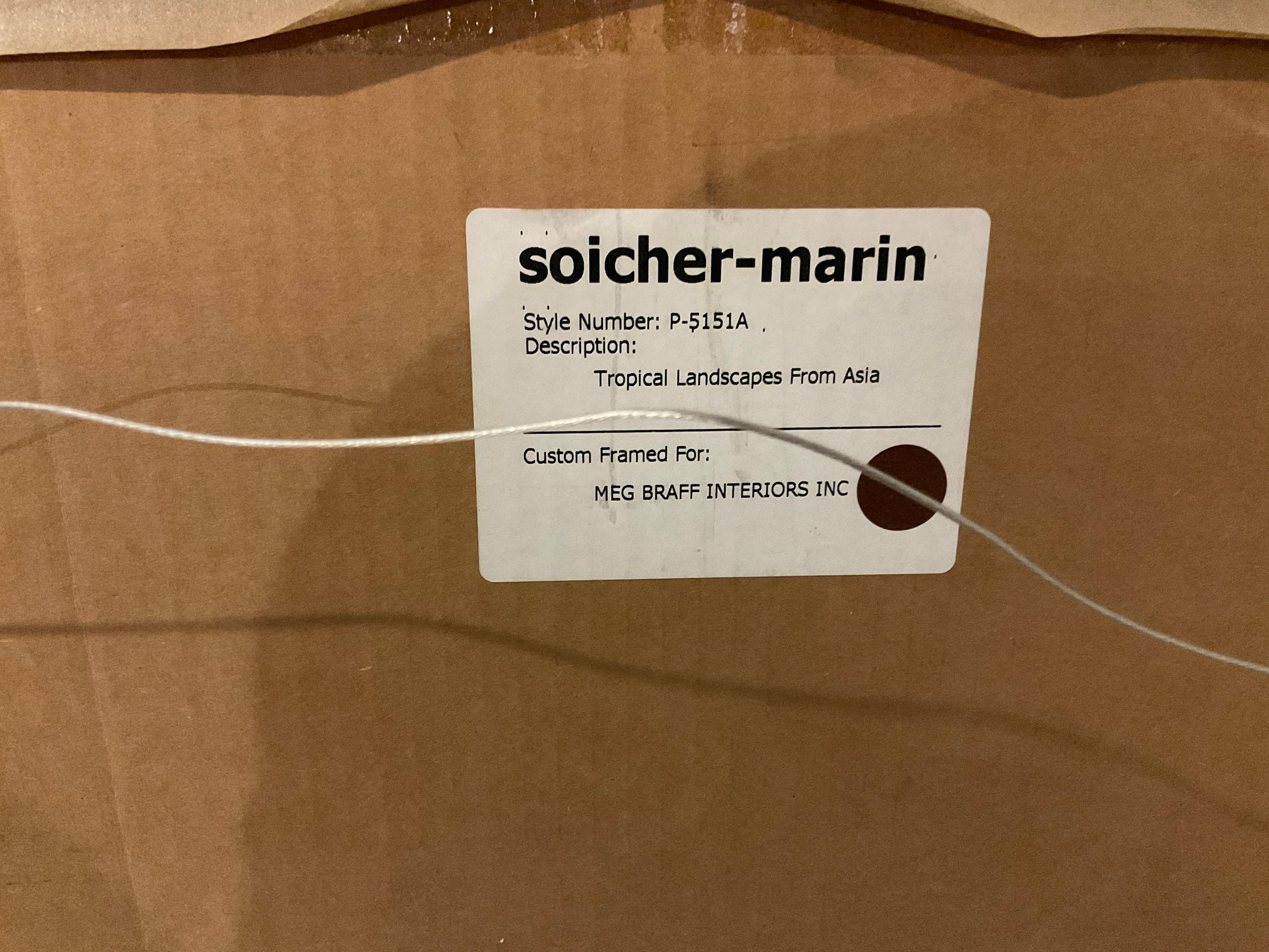 6 Soicher- Marin - Paysage tropical d'Asie imprimés dans des cadres à feuilles d'argent en vente 10