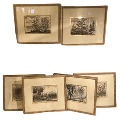 Used 6 Soicher- Marin Tropical Landscape From Asia Prints In Silver Leaf Frames