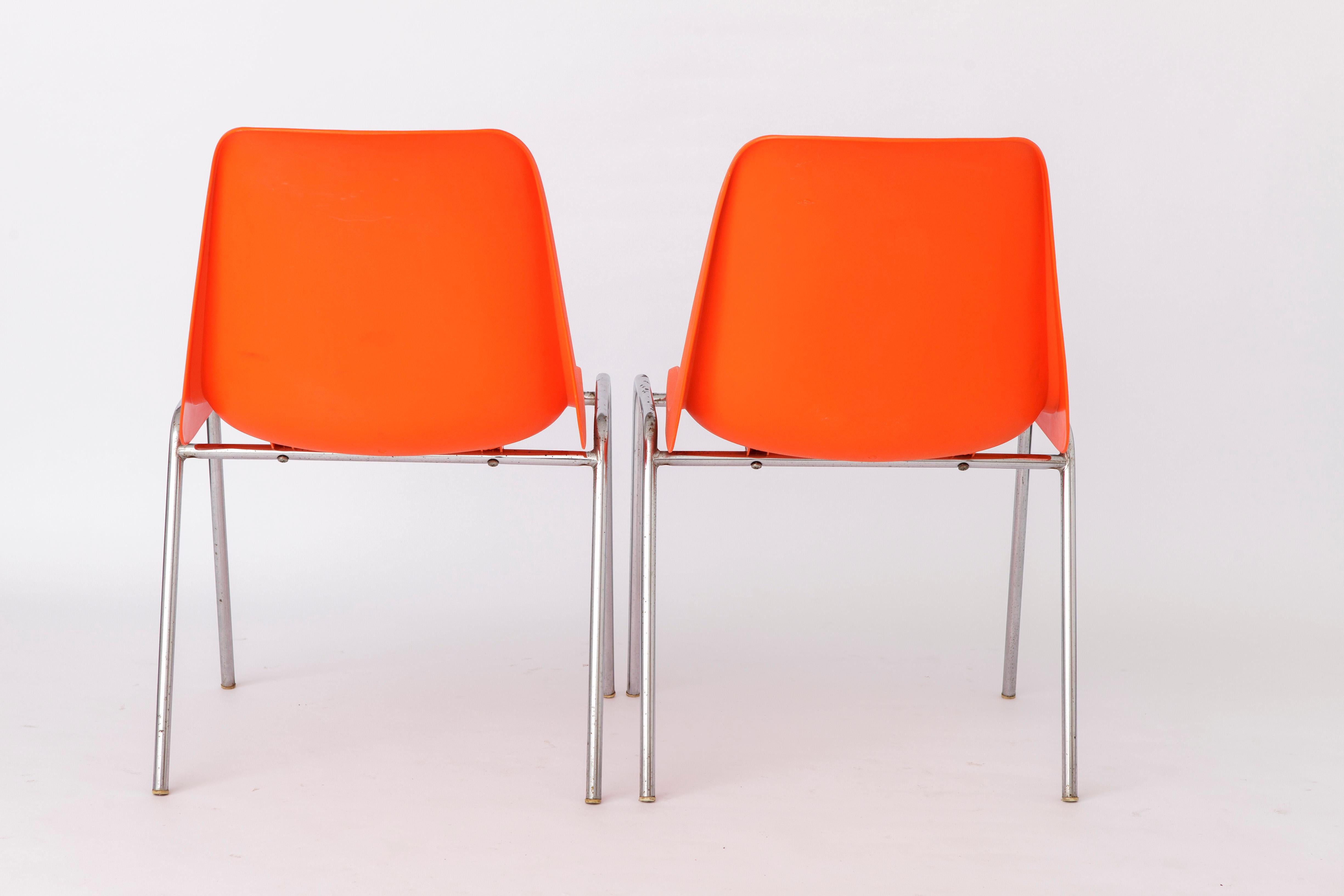 6 Stacking Chairs Vintage 1970s, Germany For Sale 1