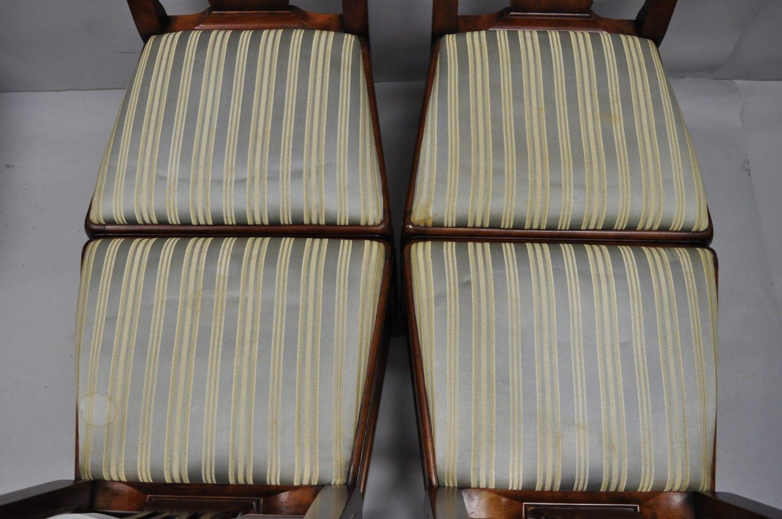 6 Statton Centennial Cherry Chippendale Style Dining Chairs for Duckloe In Good Condition In Philadelphia, PA
