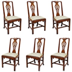6 Statton Centennial Cherry Chippendale Style Dining Chairs for Duckloe