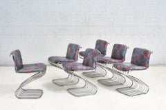 6 Gastone Rinaldi-Esszimmerstühle aus Stahl für Rima, Italien, 1970