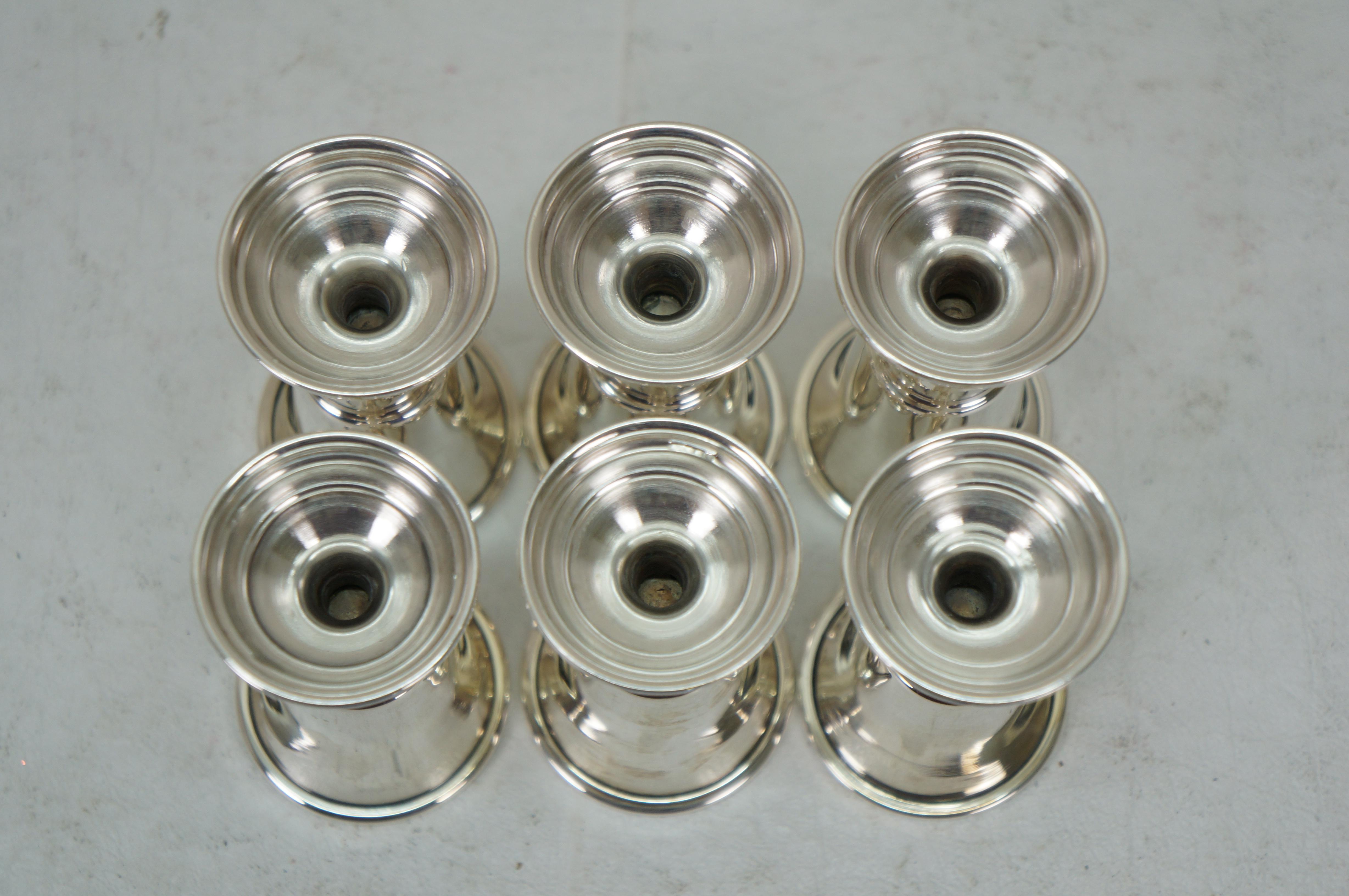 6 Sterling Silver 925 Cordial Liquor Port Aperitif Shot Glasses Goblets 150g 3