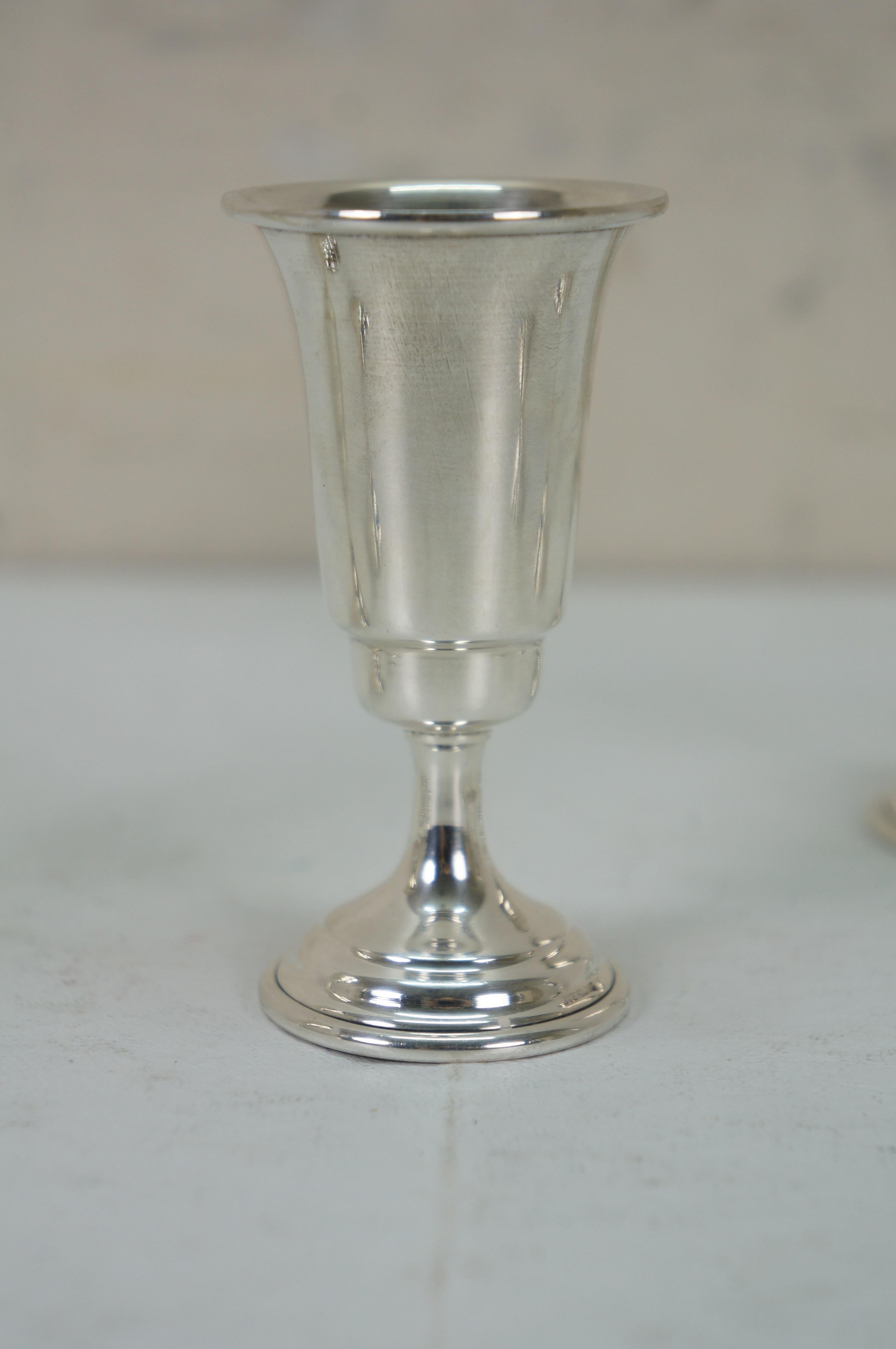 6 Sterling Silver 925 Cordial Liquor Port Aperitif Shot Glasses Goblets 150g 3