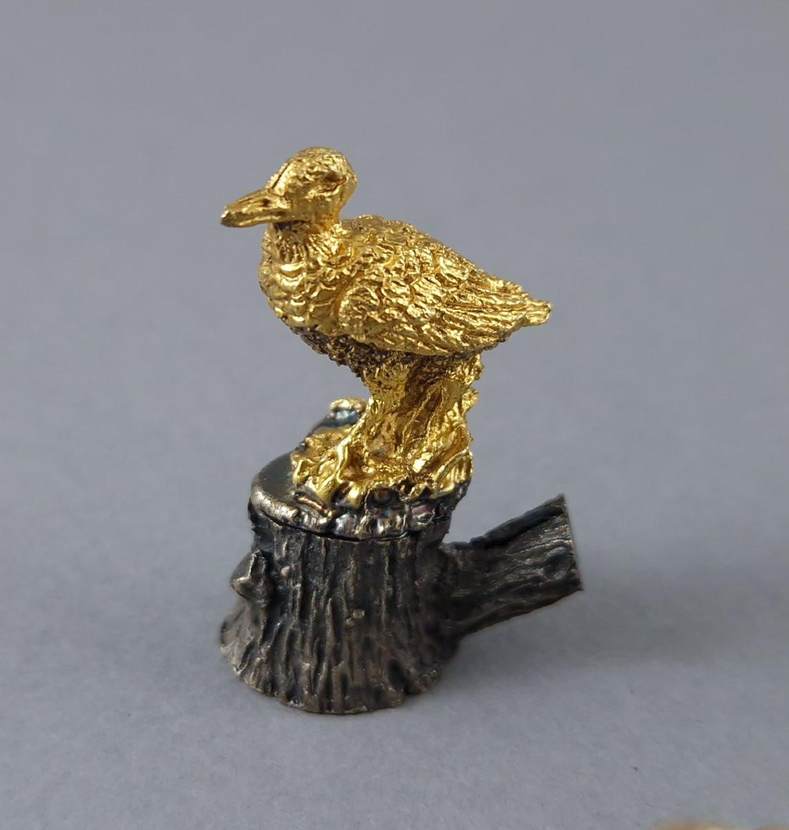 6 Portabiglietti da visita in argento sterling e dorato a tema caccia in vendita 2