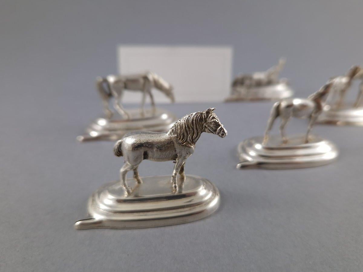 6 Sterling Silber Pferd Platzkartenhalter (Sterlingsilber)