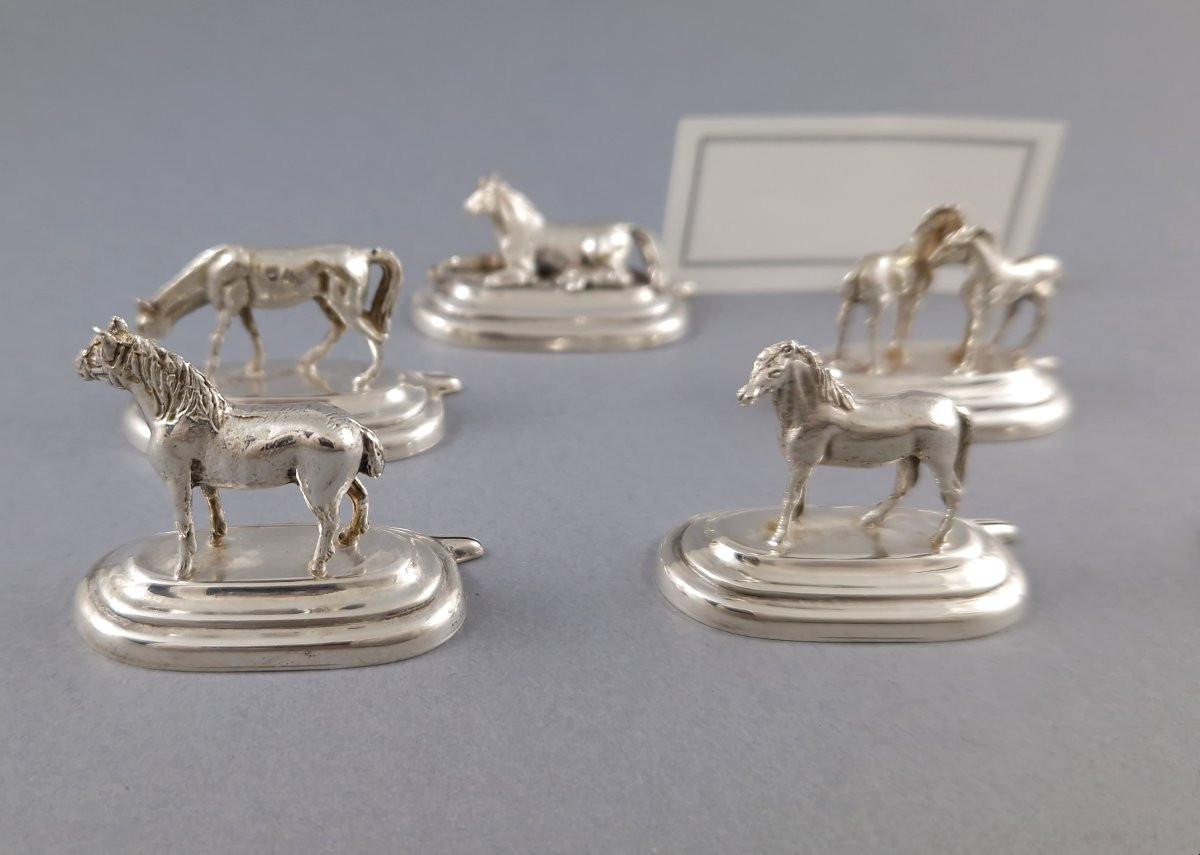 6 Sterling Silber Pferd Platzkartenhalter 1