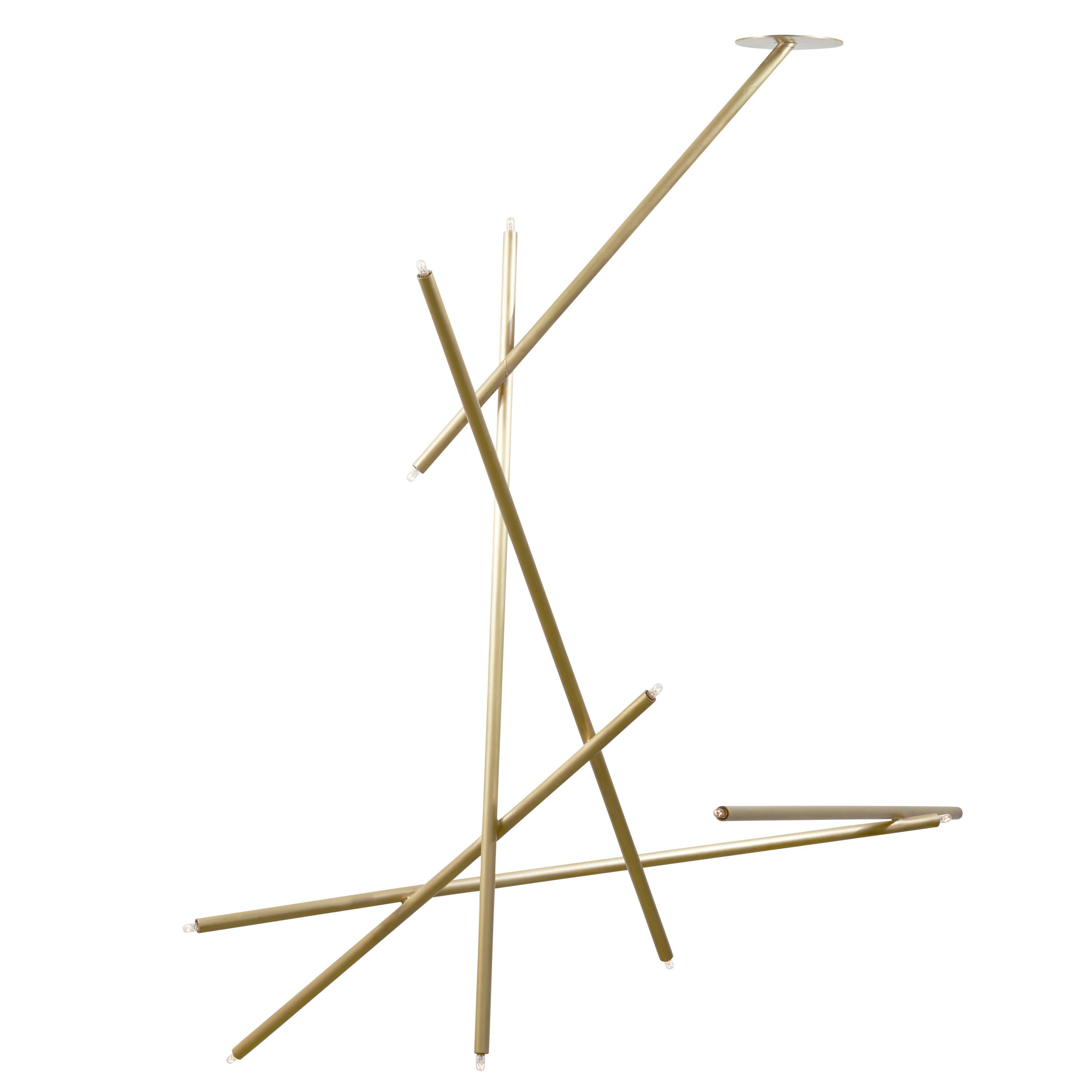 6-Stick-Kronleuchter aus Messing von Cam Crockford